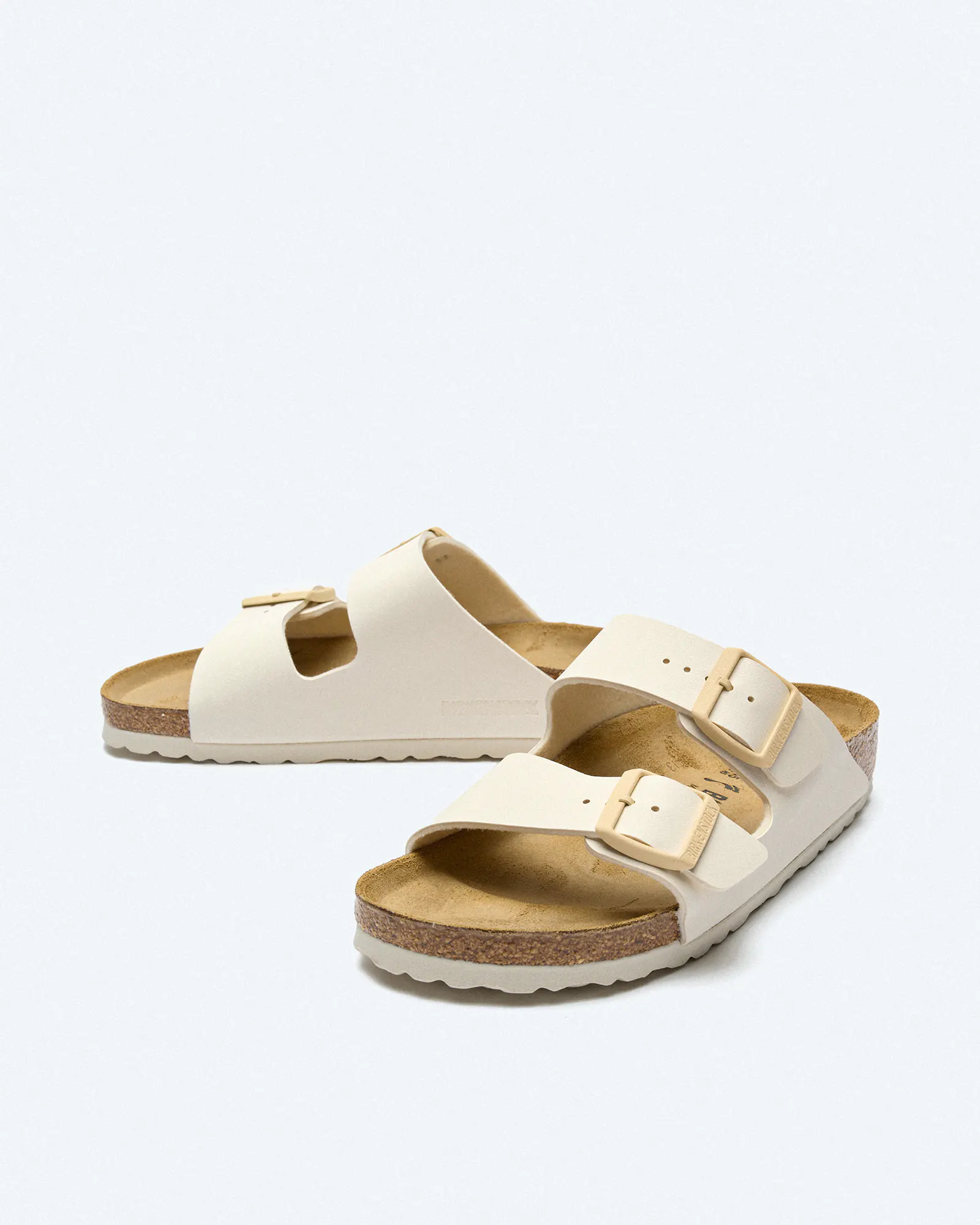 Birkenstock Arizona Narrow Birko Flor Sandals Eggshell