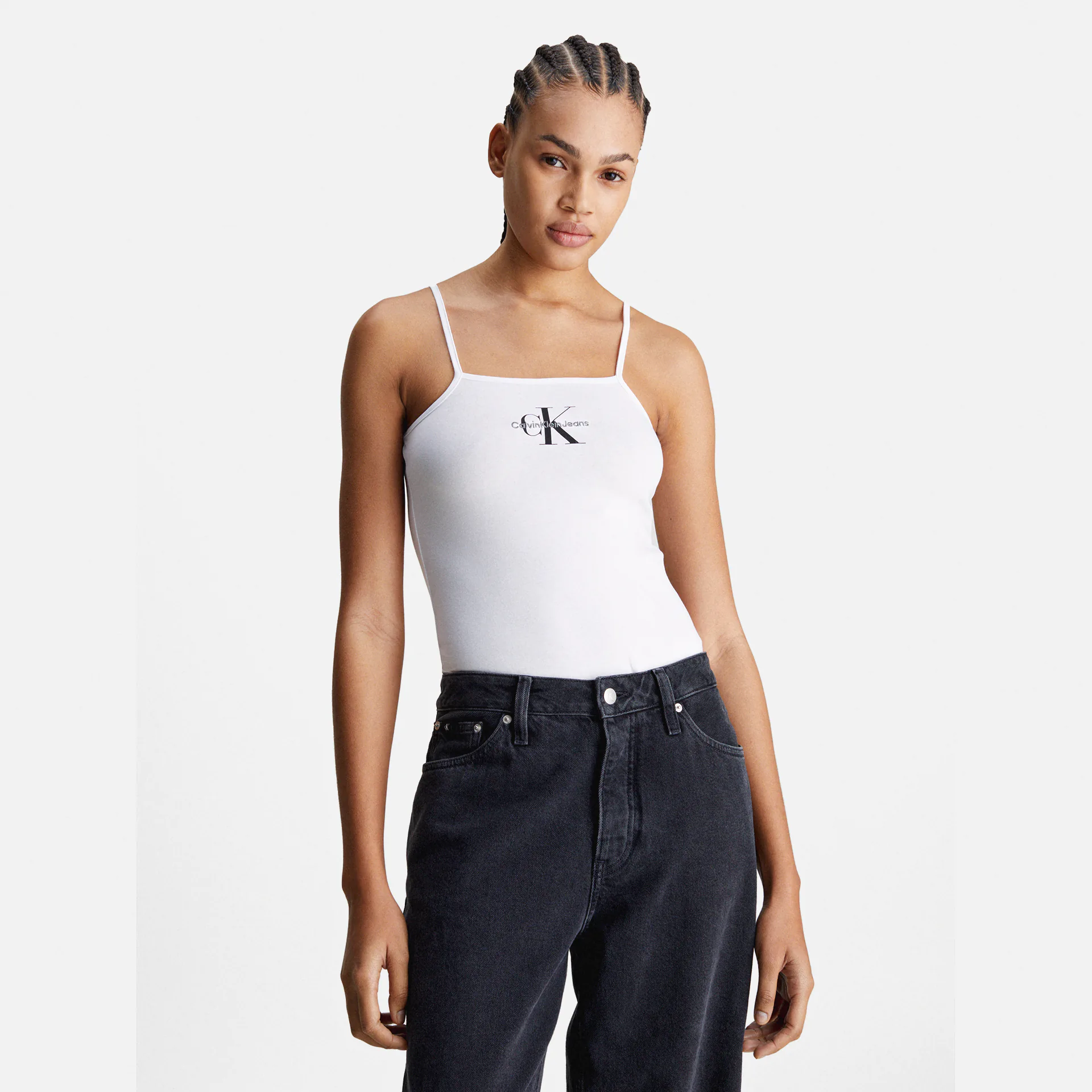 Calvin Klein Jeans Monologo Strappy Body Bright White