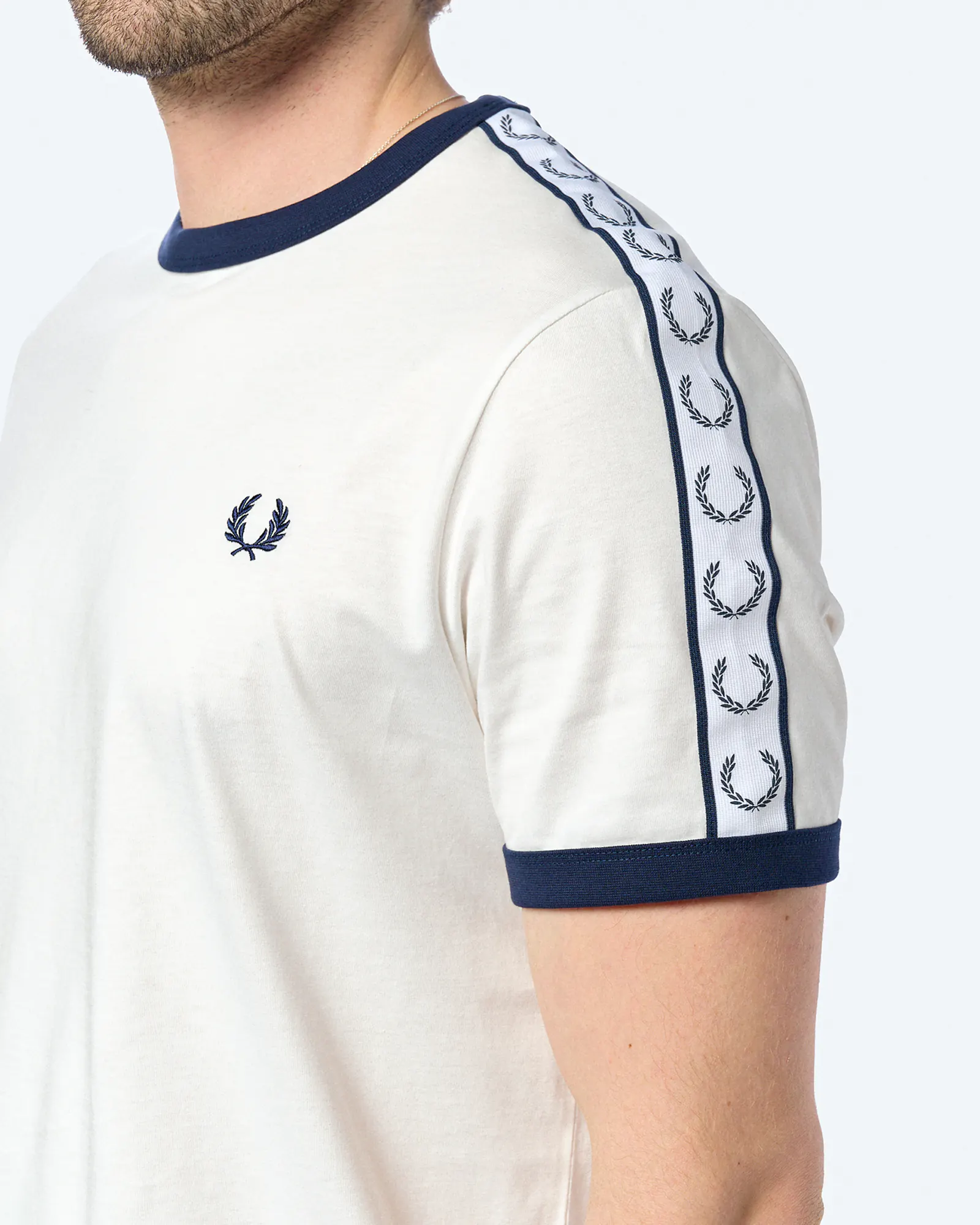 Fred Perry Taped Ringer T-Shirt Snow White Fred Perry Taped Ringer T-Shirt Snow White