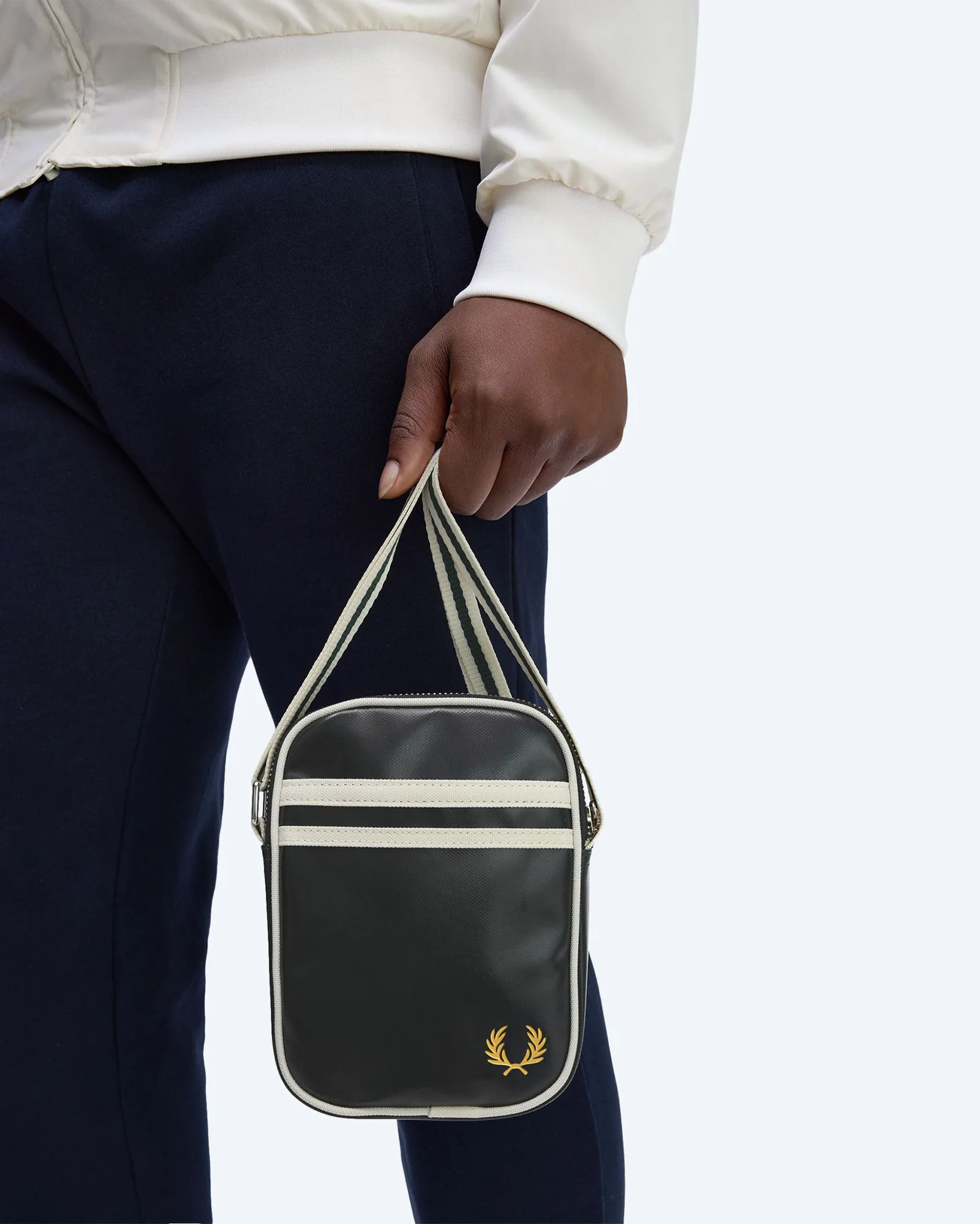 Fred Perry Classic Small Side Bag Night Green/Ecru