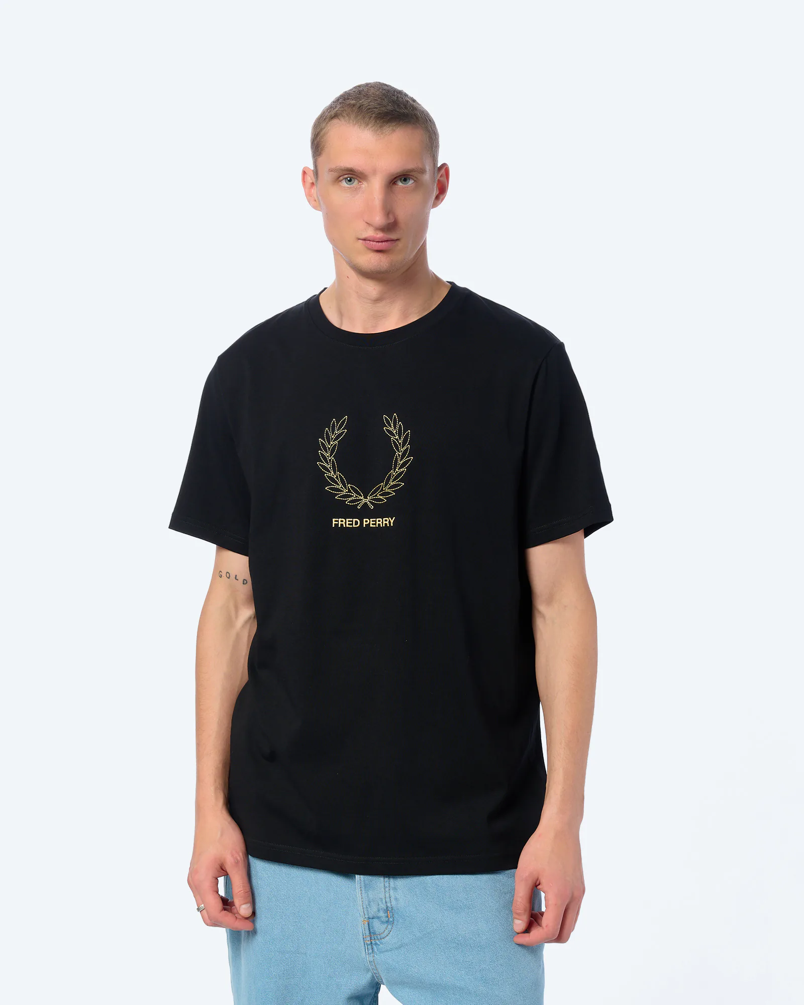Fred Perry Outline Laurel Wreath T-Shirt Black Fred Perry Outline Laurel Wreath T-Shirt Black