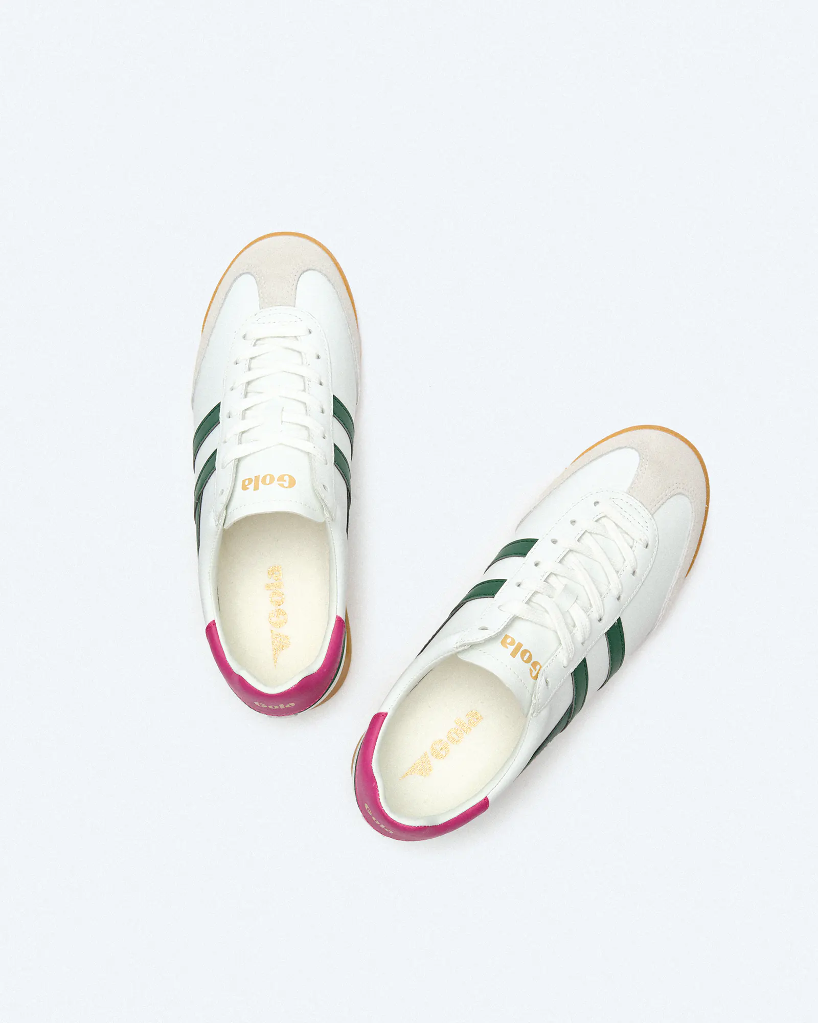 Gola Torpedo Leather Sneaker White/Evergreen/Fuchsia Gola Torpedo Leather Sneaker White/Evergreen/Fuchsia