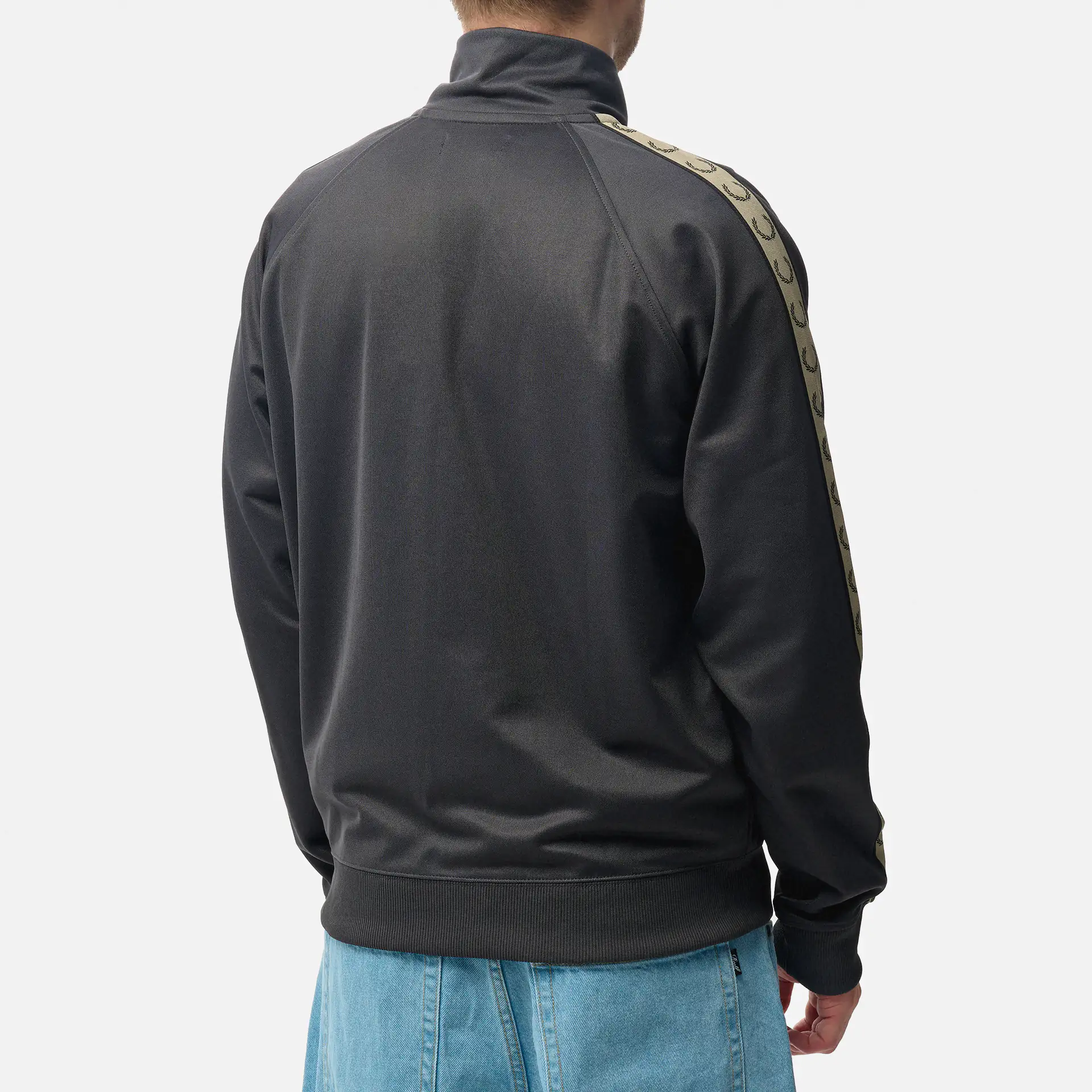 Fred Perry Contrast Tape Track Jacket Anchor Grey/Black