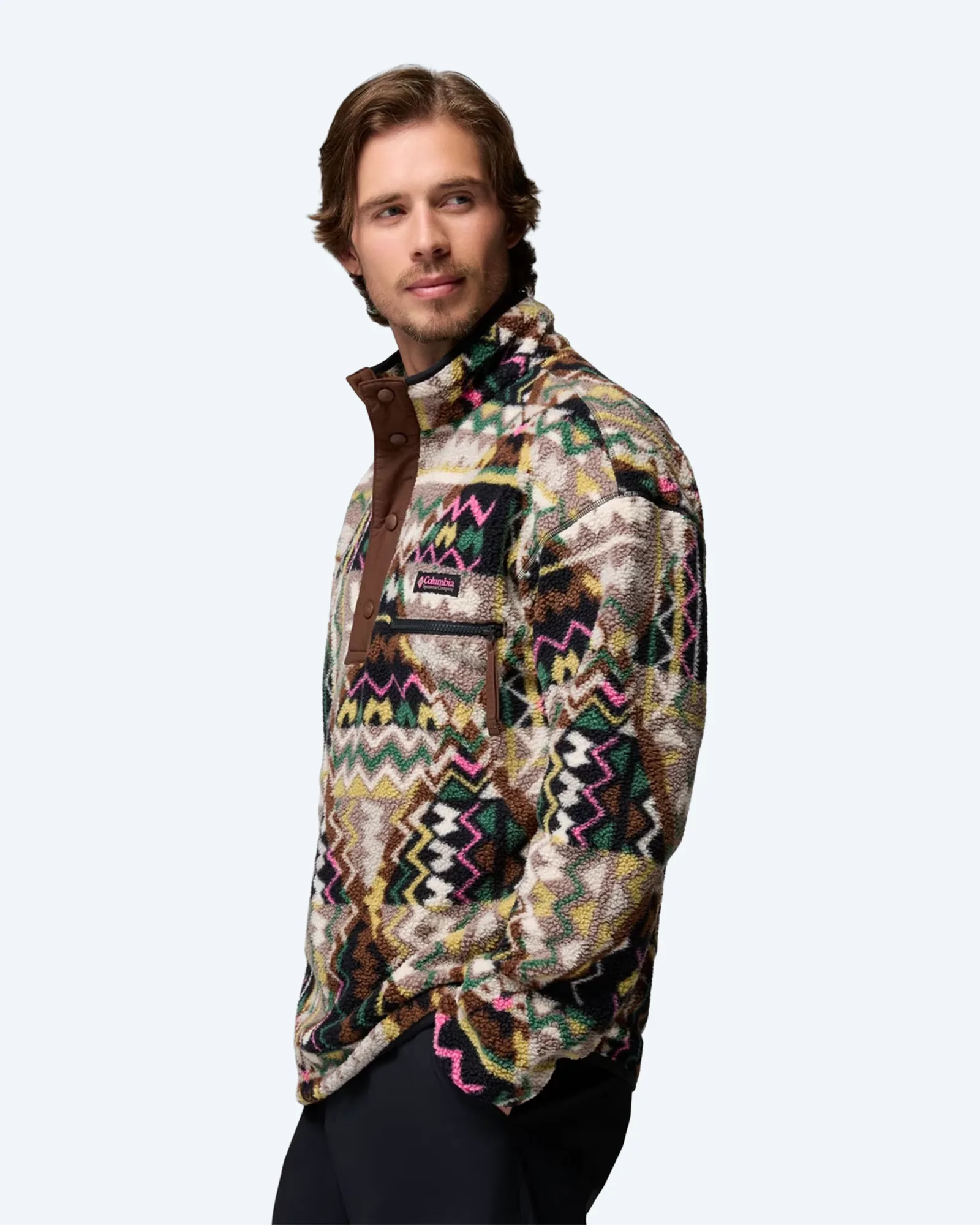 Helvetia™ II Printed Half Snap Fleece Black Geomix
