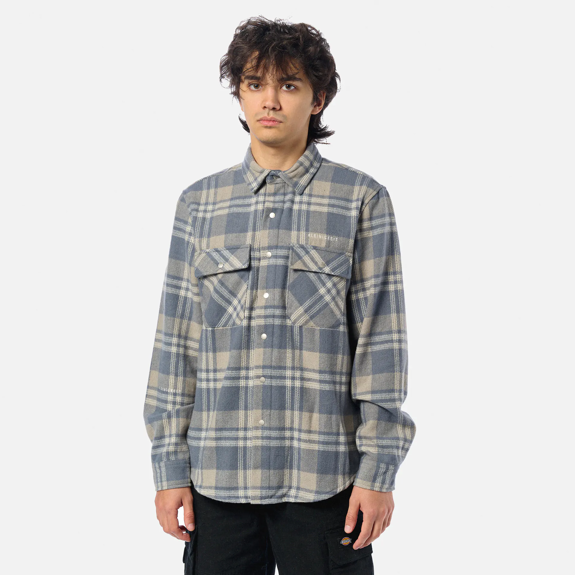 Kleinigkeit Bois Flanellson Mandela Shirt Blue/Grey/Offwhite