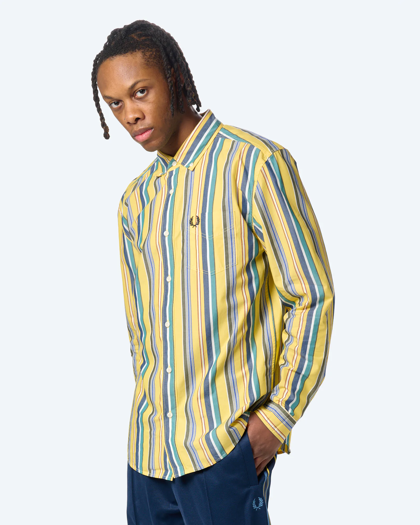 Fred Perry Relaxed Stripe Shirt Lemon Barley