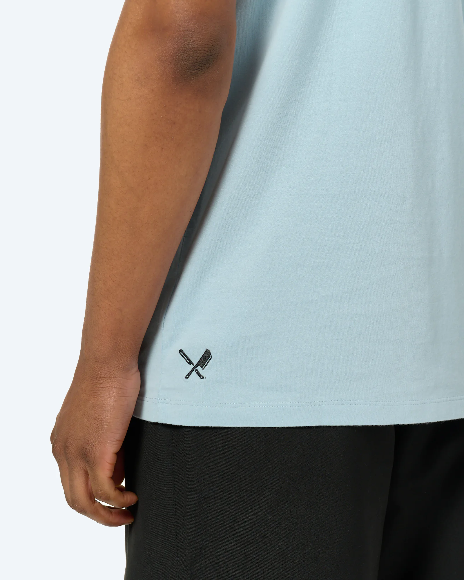 Distorted People Classic Crew Neck Peached T-Shirt Celestial Blue