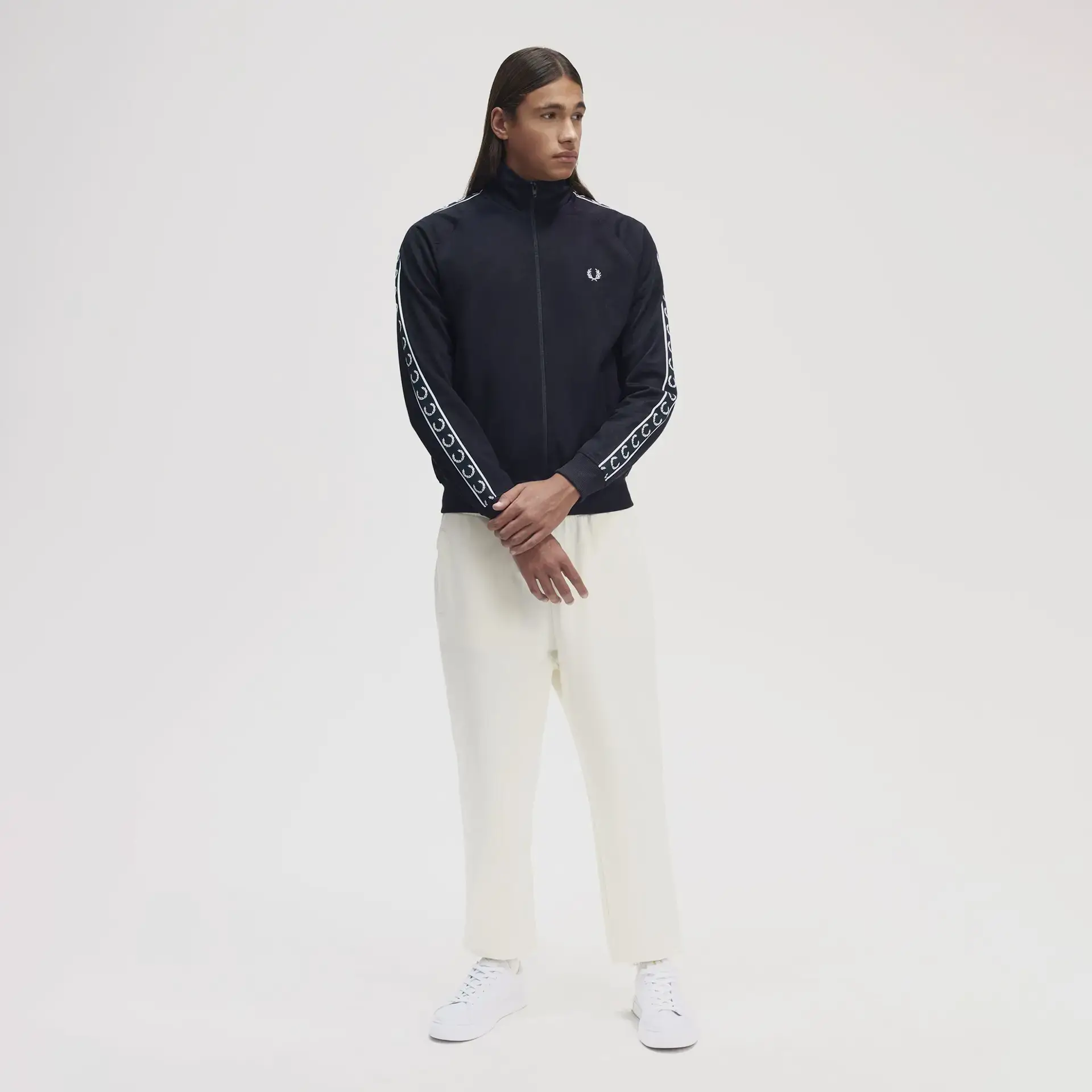 Fred Perry Contrast Tape Track Jacket Navy