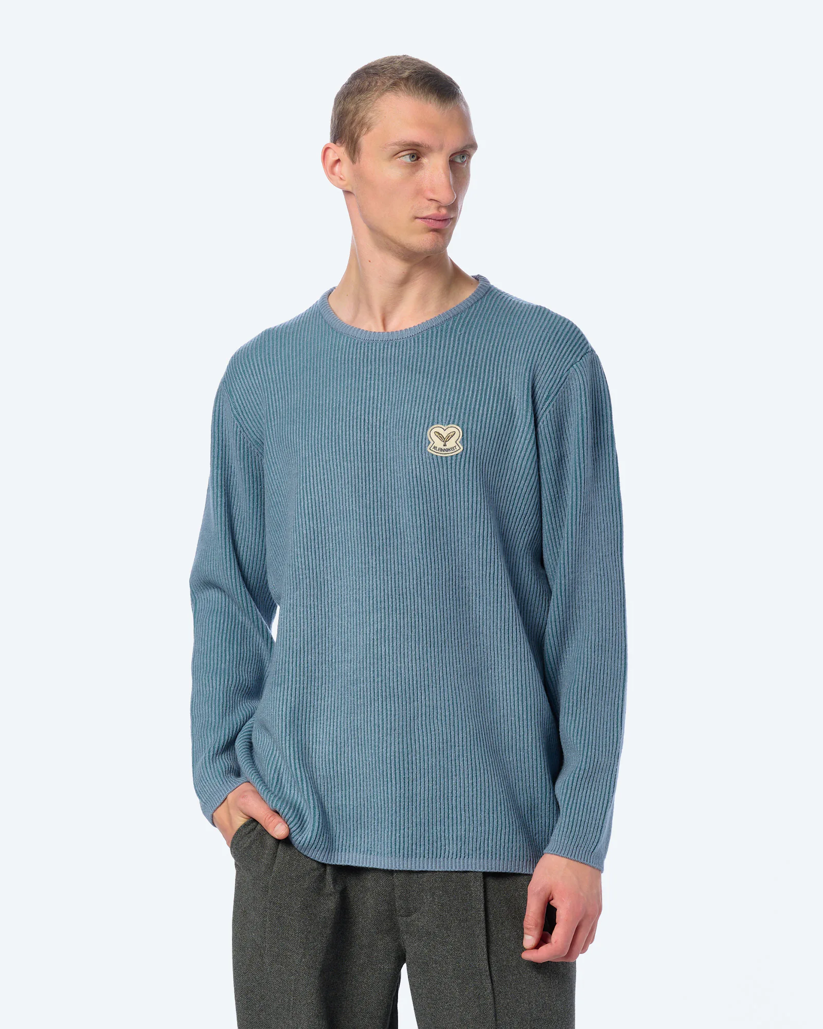 Kleinigkeit Streifan Raab Knitted Sweatshirt Stormblue/Petrol