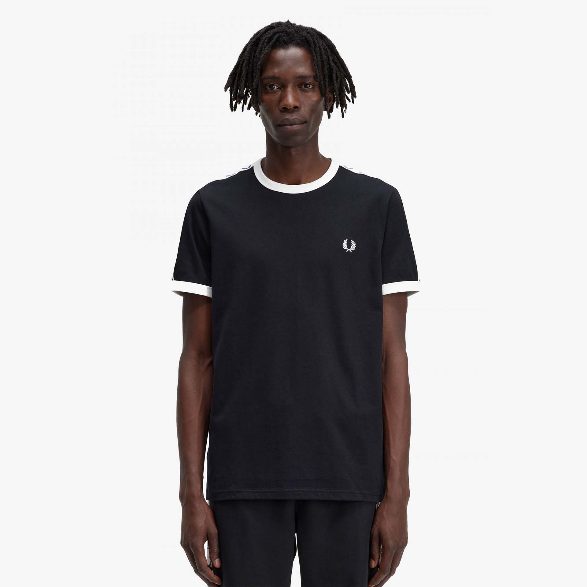 Fred Perry Taped Ringer T-Shirt Black