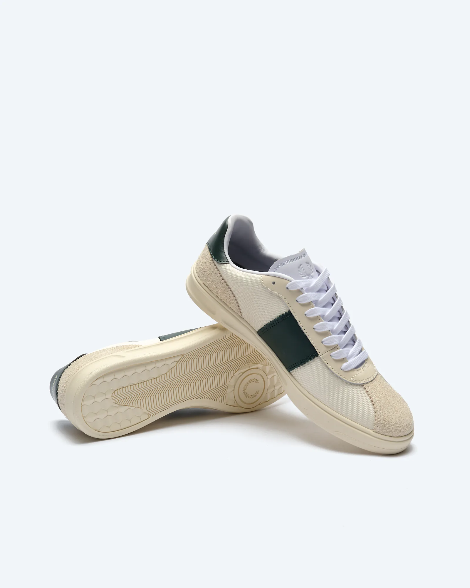 B4 Textured Poly-Suede Sneaker Ecru/Light Ecru