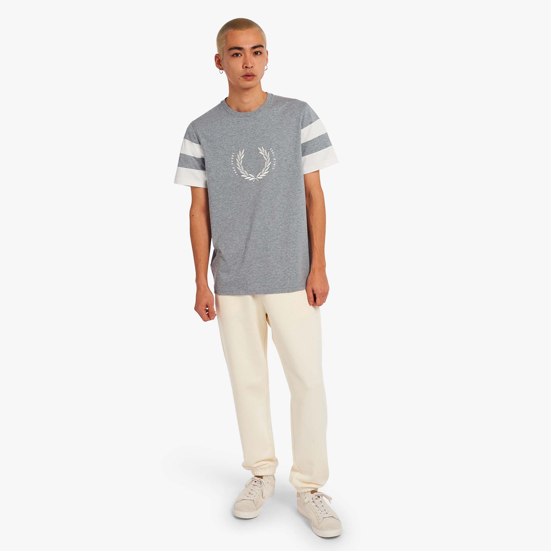 Fred Perry Bold Tipped T-Shirt Steel Marl