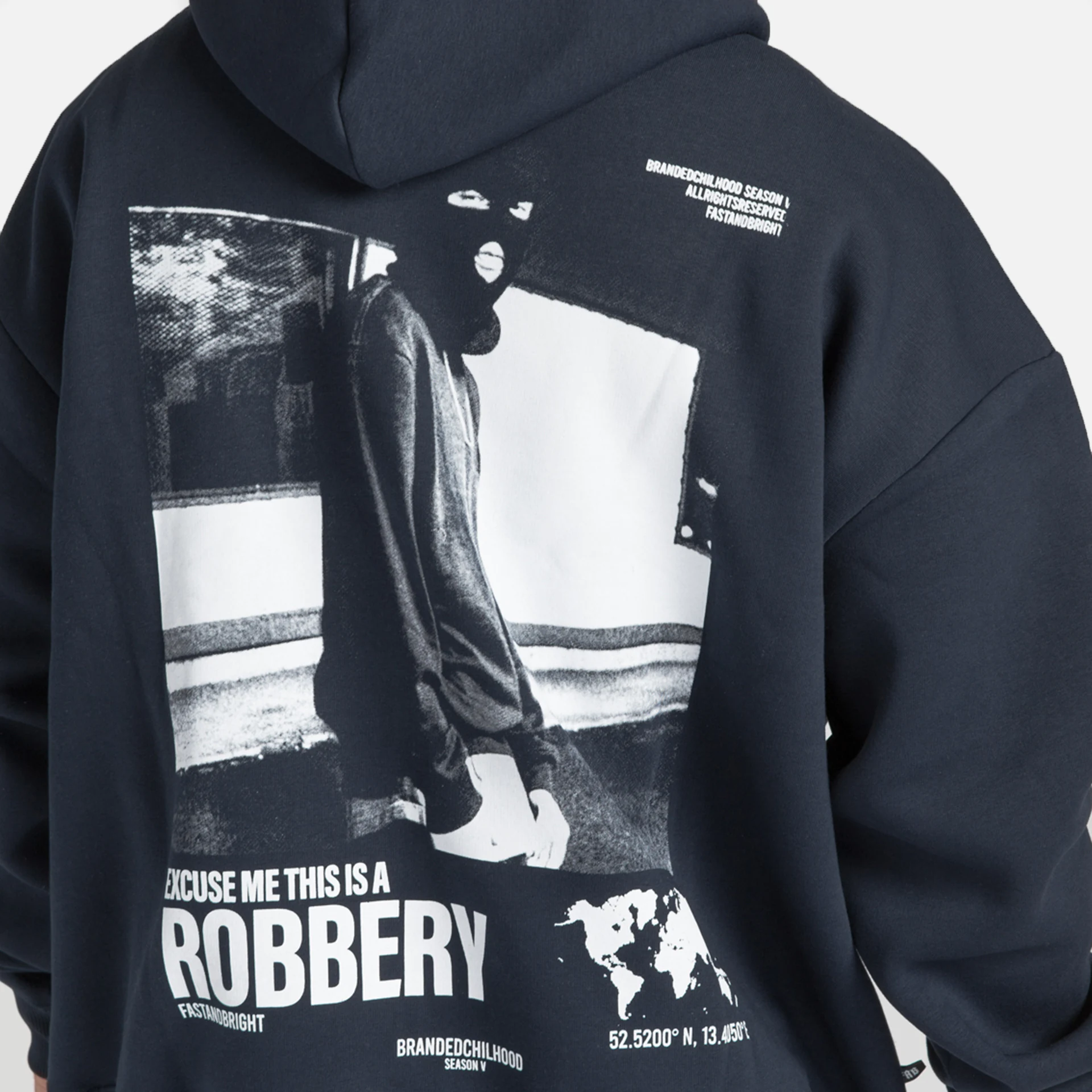 Fast and Bright Robbery Hoodie Navy Blue