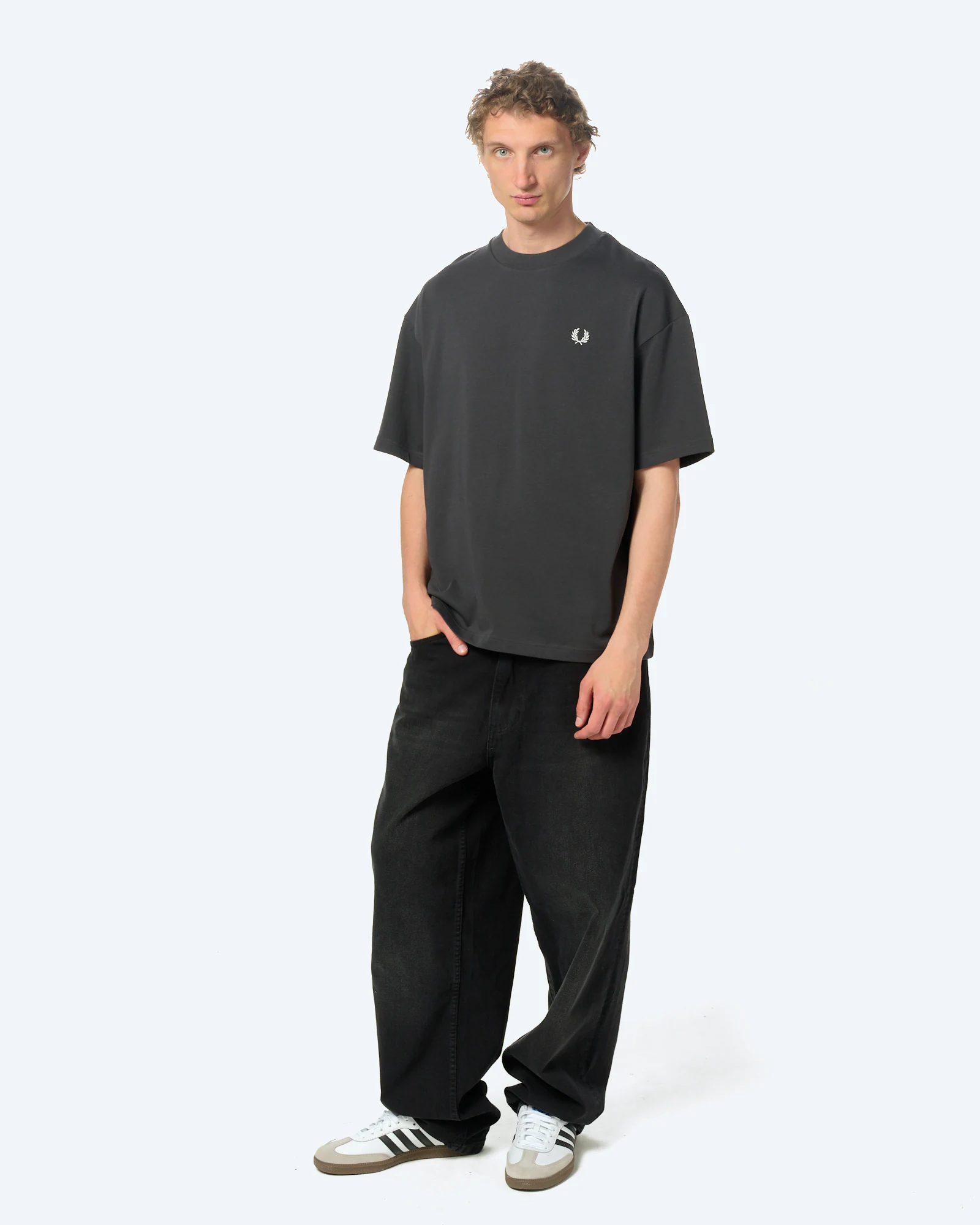 Fred Perry Backprint Laurel Wreath T-Shirt Anchor Grey