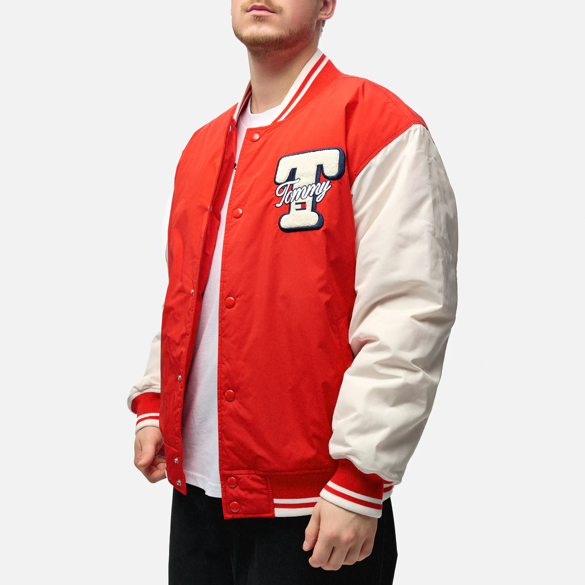 Tommy Jeans Colorblock Varsity Jacket Deep Crimson