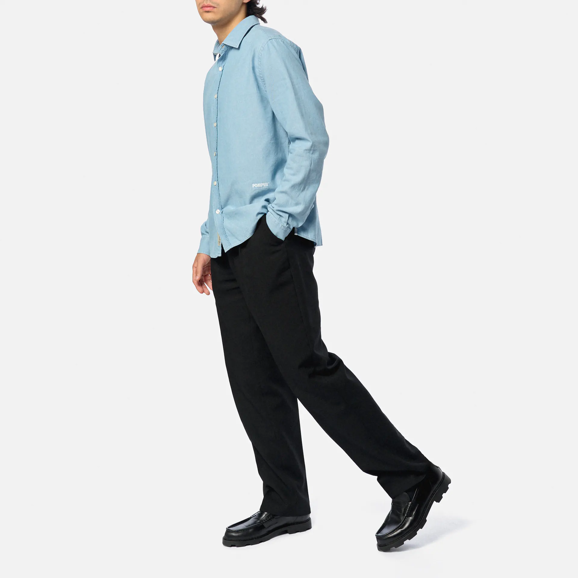 POMPEII Stripe Oxford Regular Fit Shirt Indigo