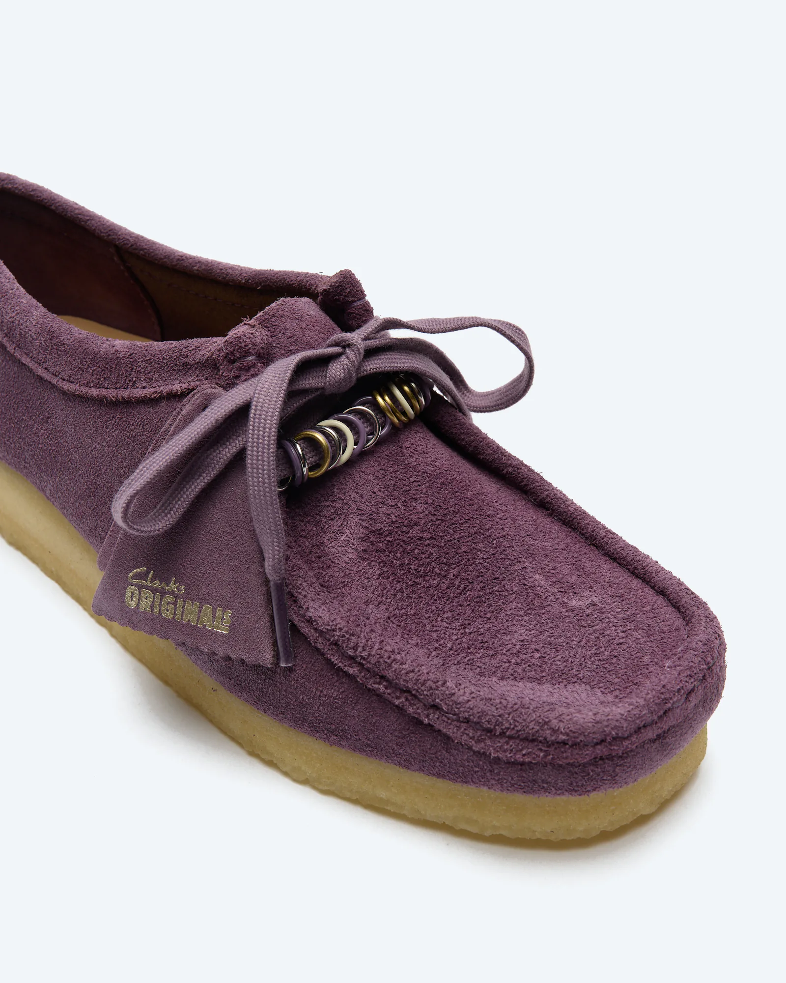 Clarks Women's Wallabee Suede Shoes Plum
