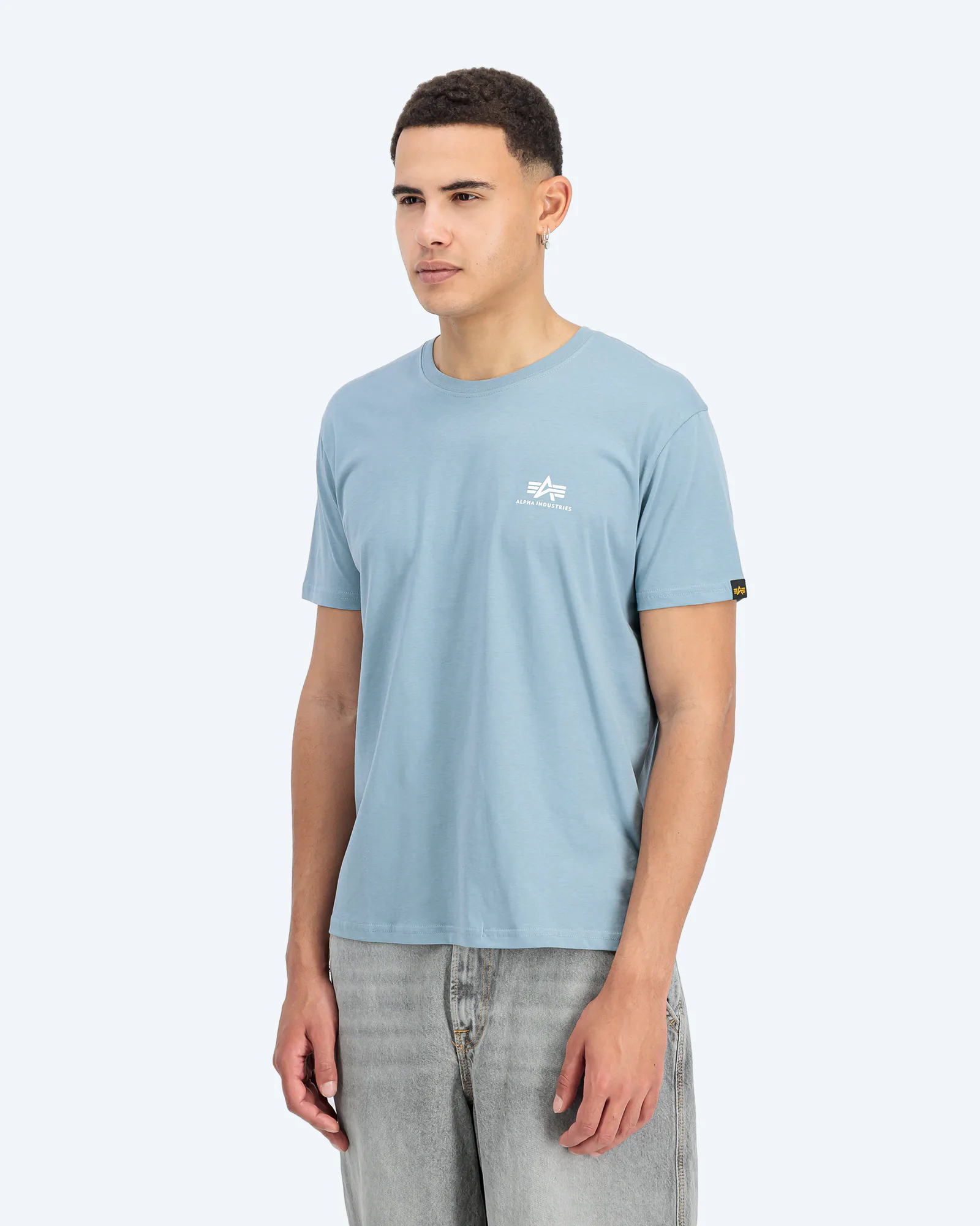 Basic T-Shirt Small Logo Greyblue