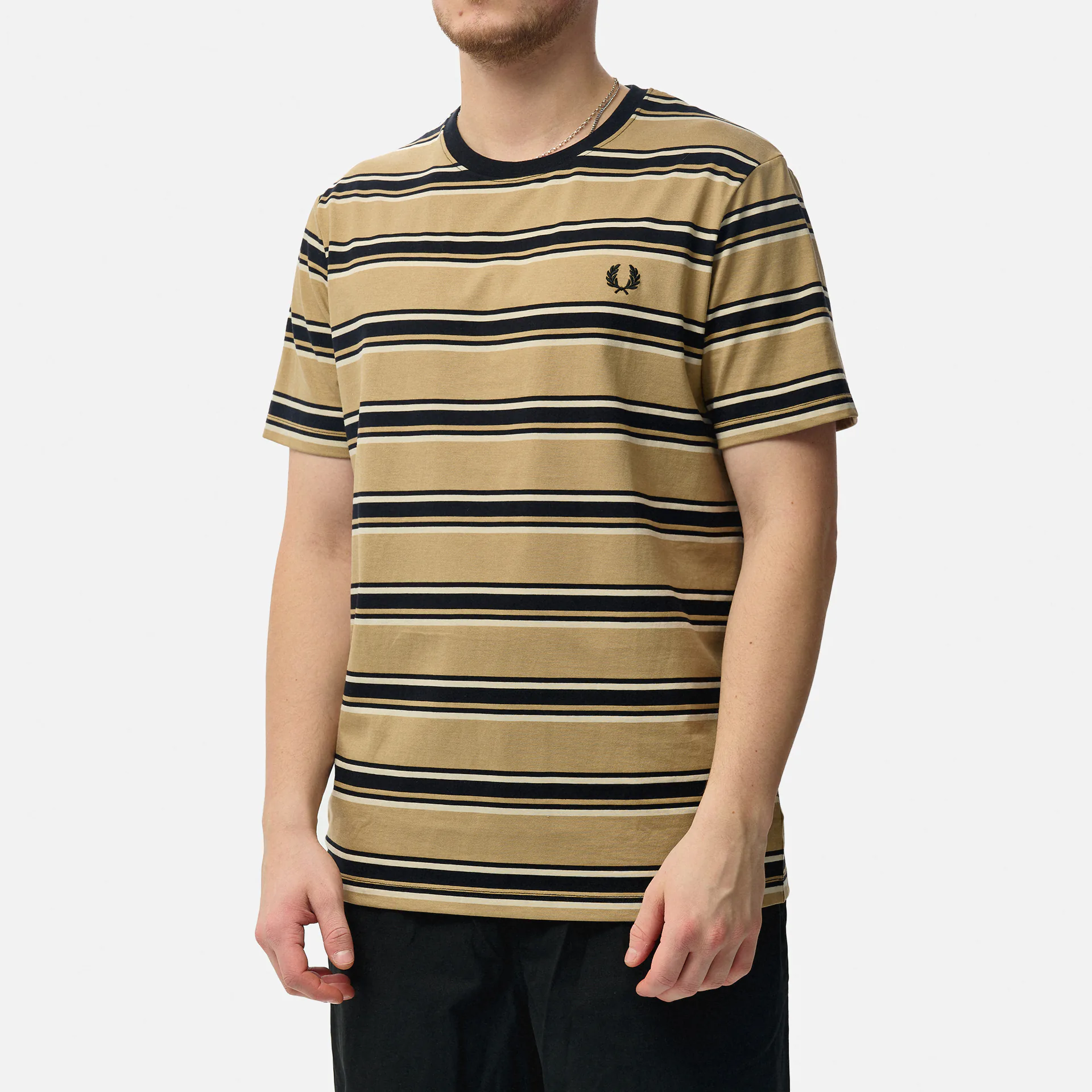 Fred Perry Stripe T-Shirt Warmstone/Oatmeal