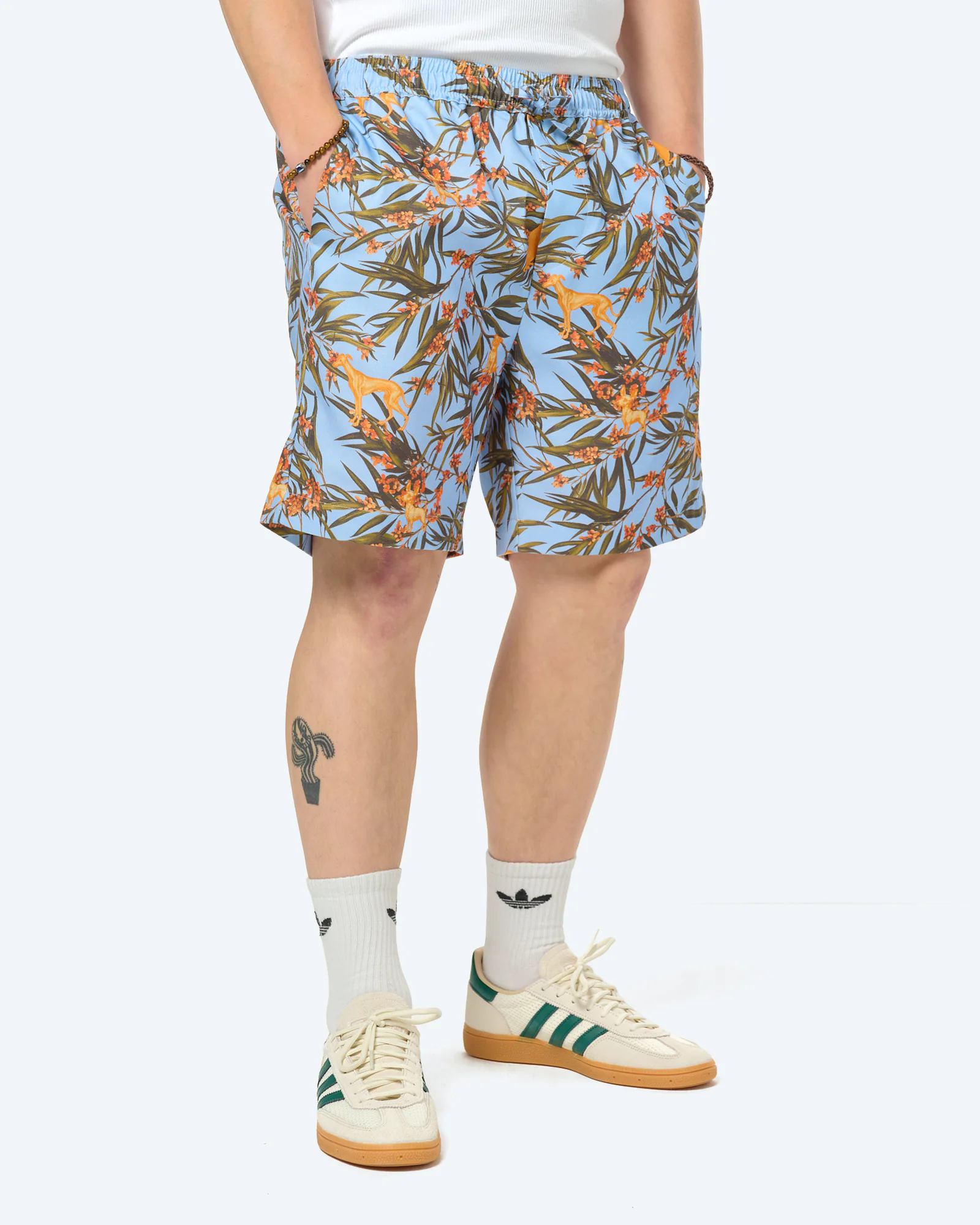 ARMEDANGELS Dog Print Shorts Wedgwood