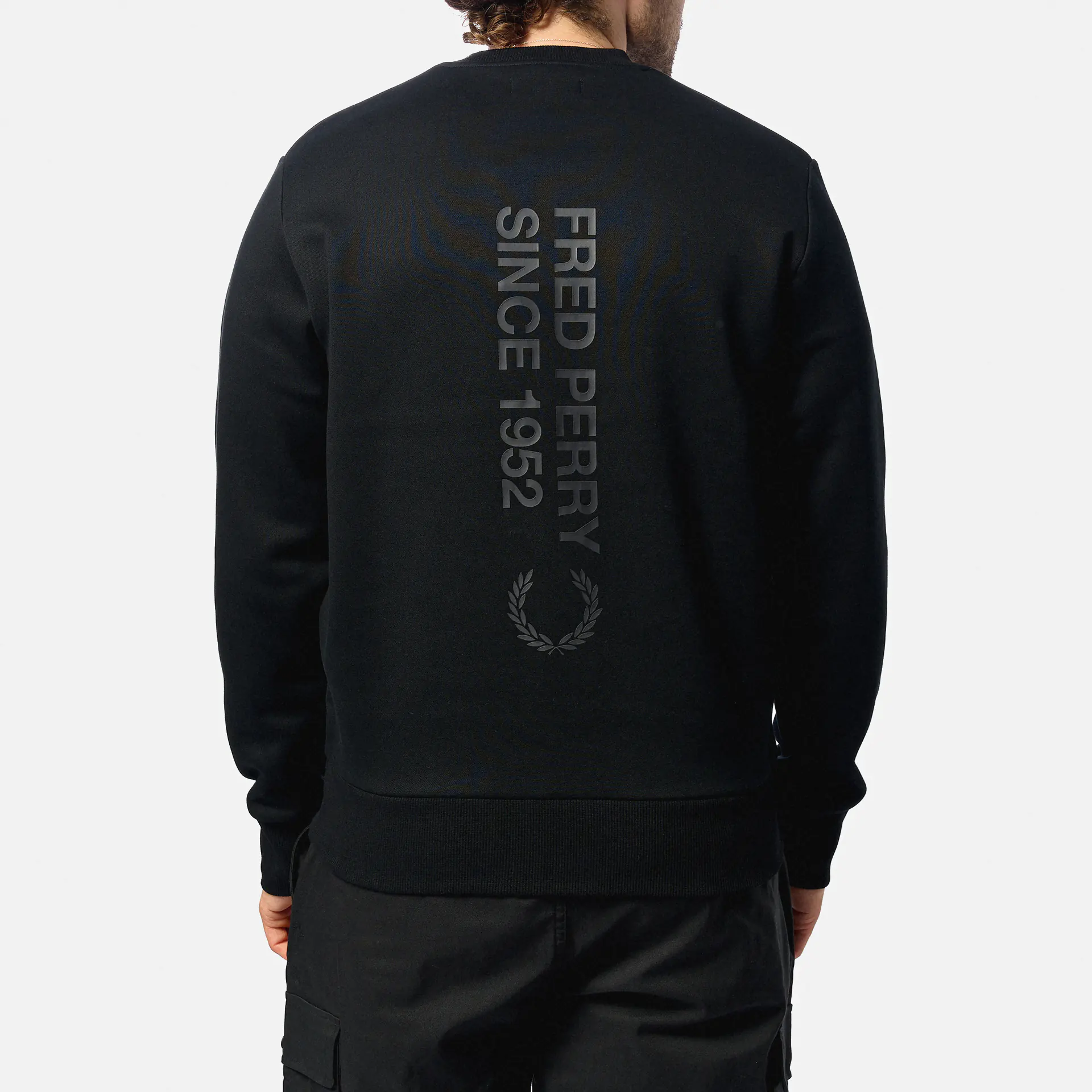 Fred Perry Bold Branding Crew Neck Sweatshirt Black