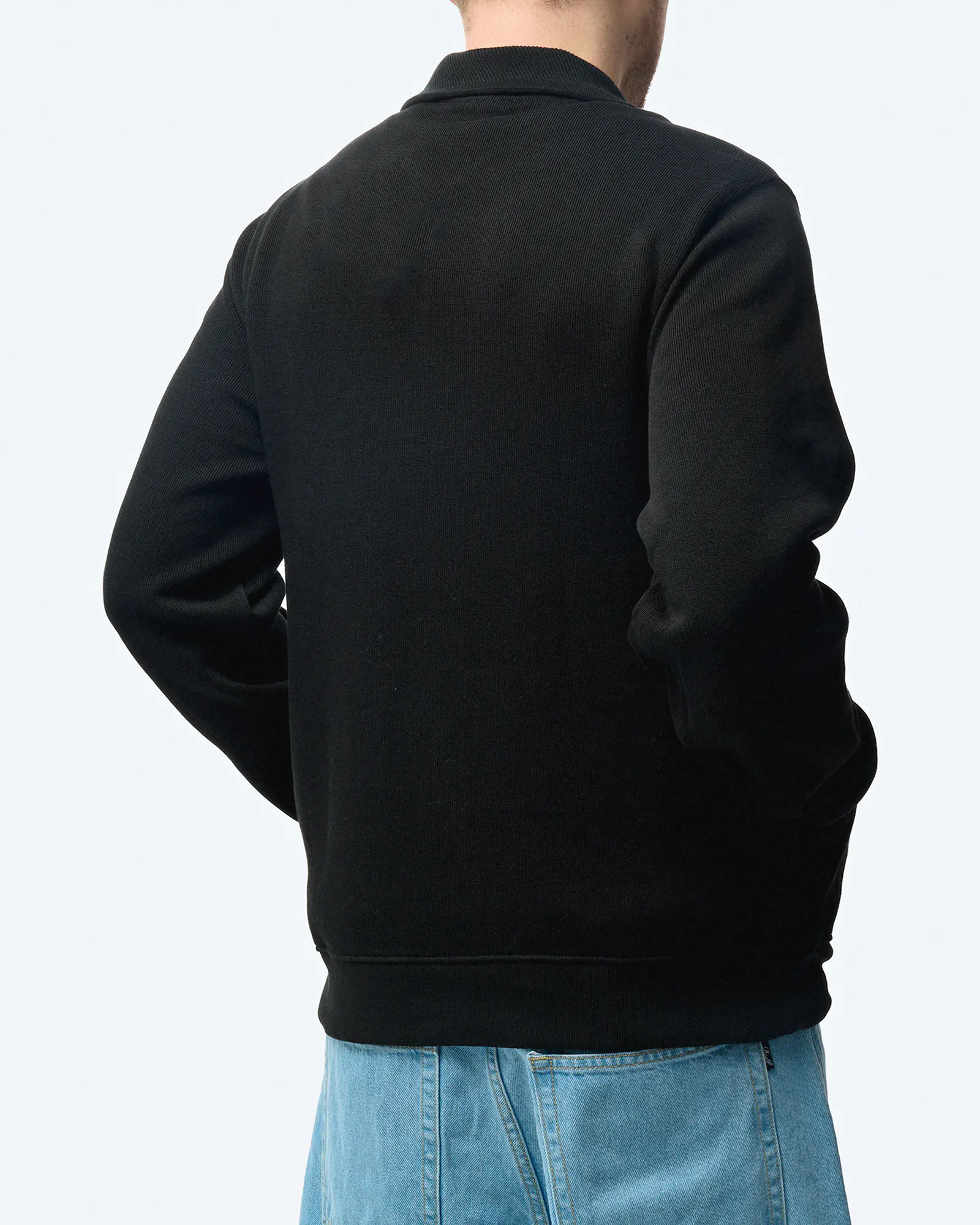 Lacoste Stand-Up Collar Cotton Half-Zip Pullover Black Lacoste Stand-Up Collar Cotton Half-Zip Pullover Black