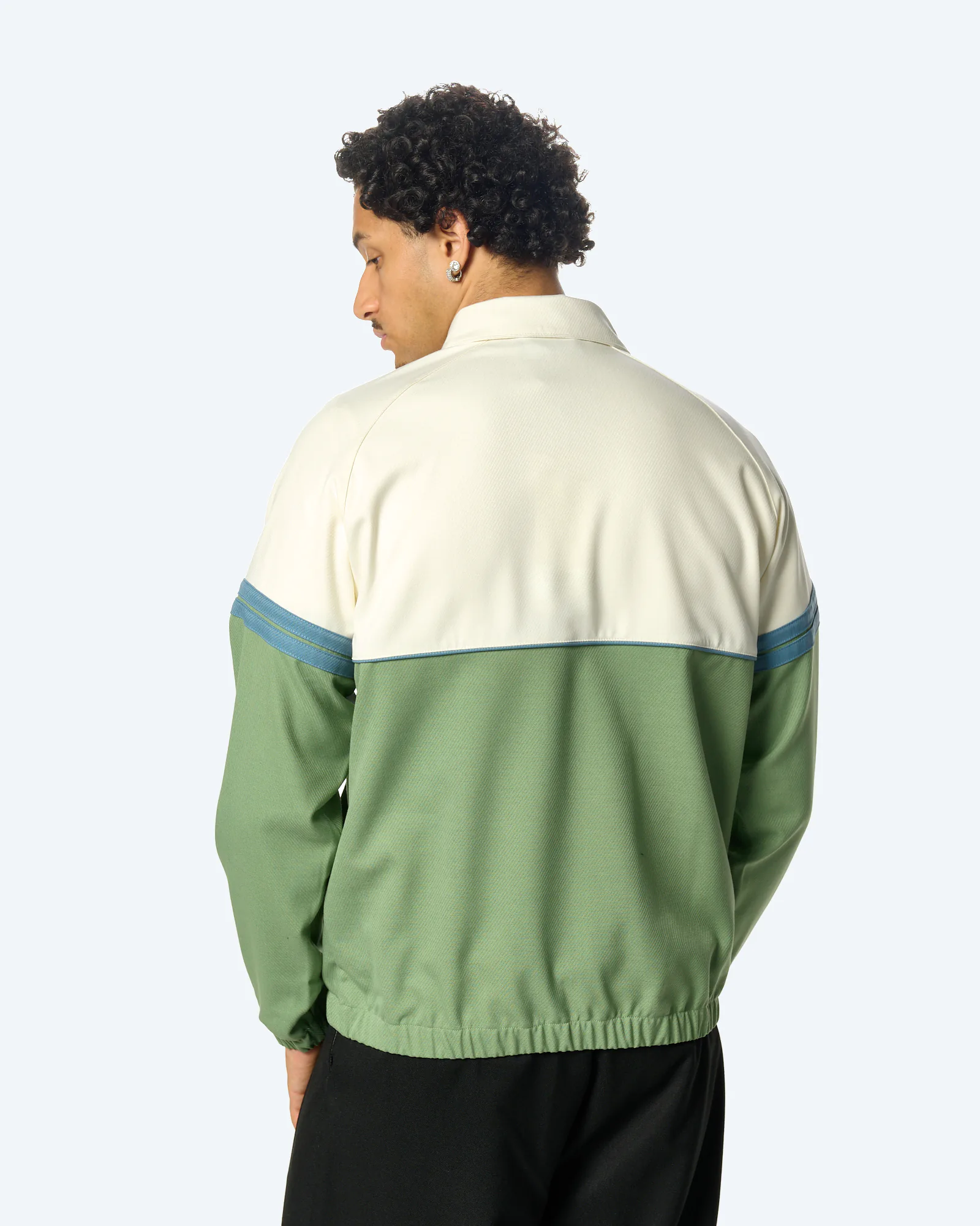 Orion Tencel Track Jacket Iceberg Green/Gardenia