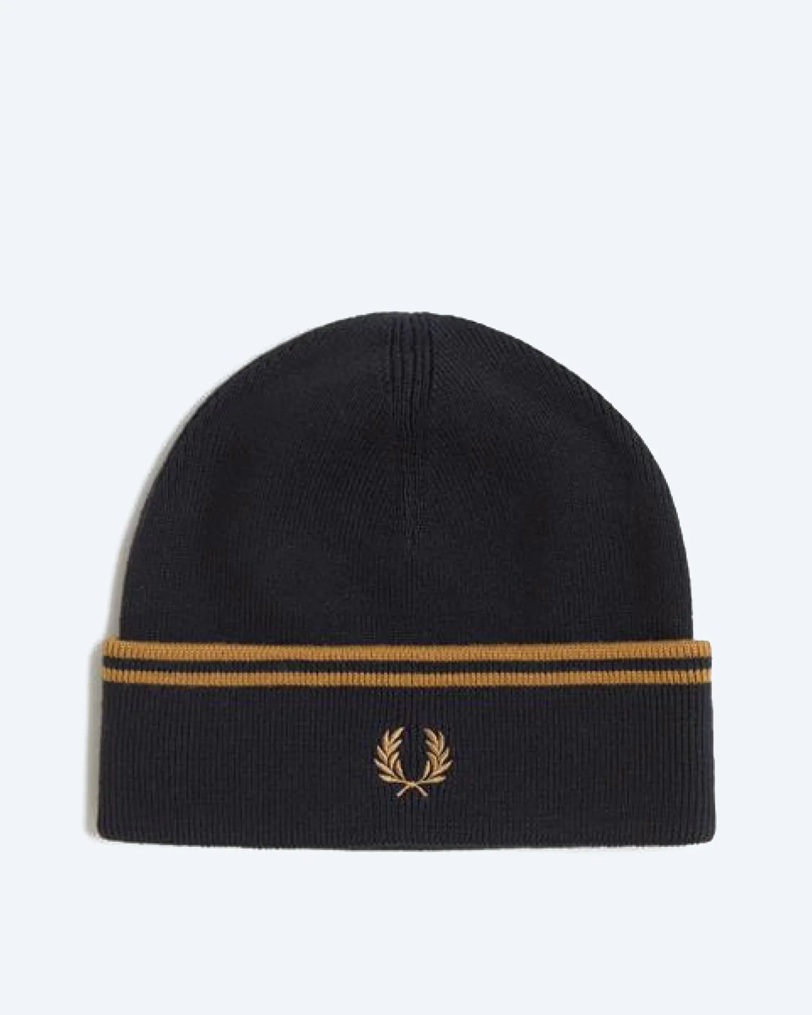 Twin Tipped Merino Wool Beanie Black/Dark Caramel
