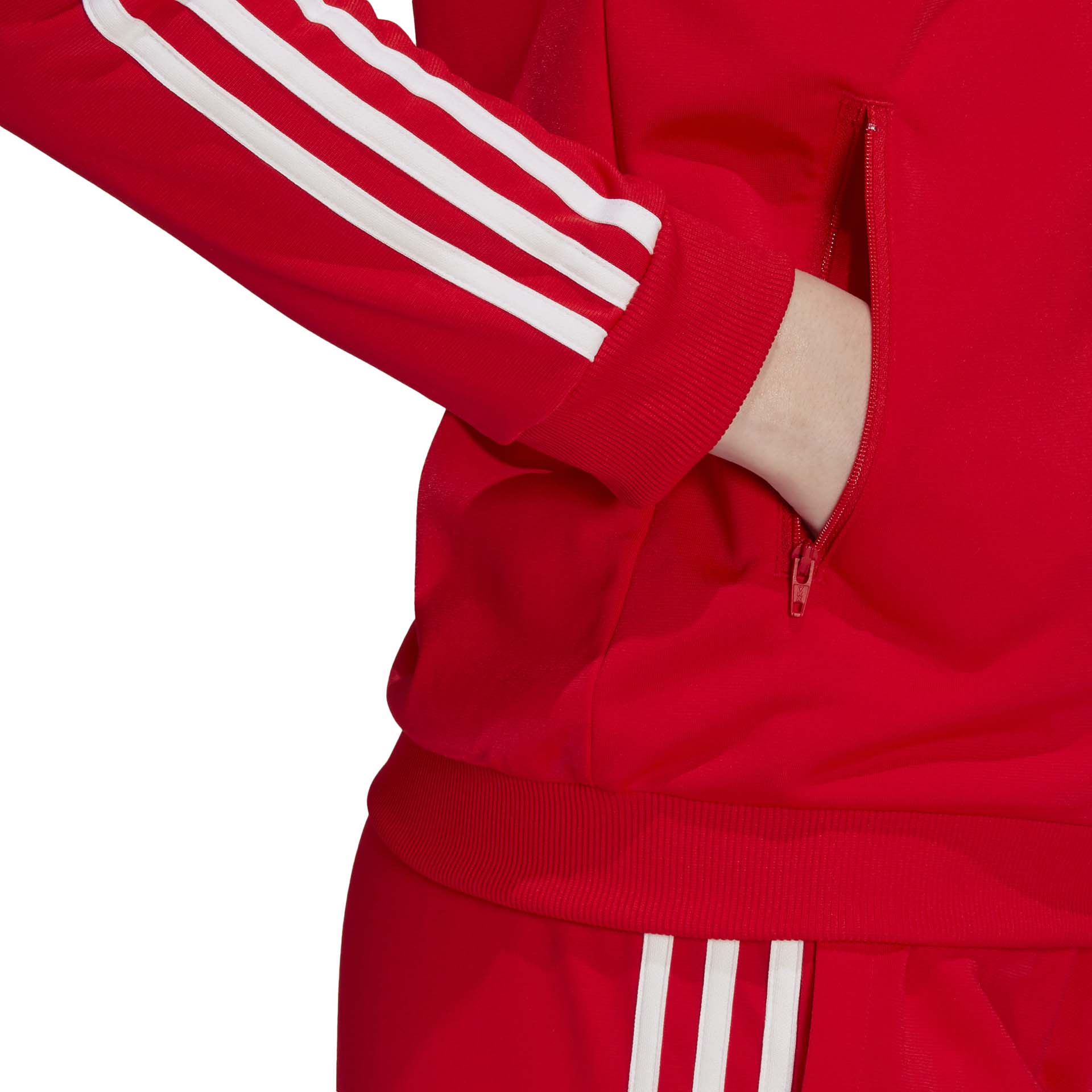 adidas women's 3 Stripes Track suit Vivid Red / White