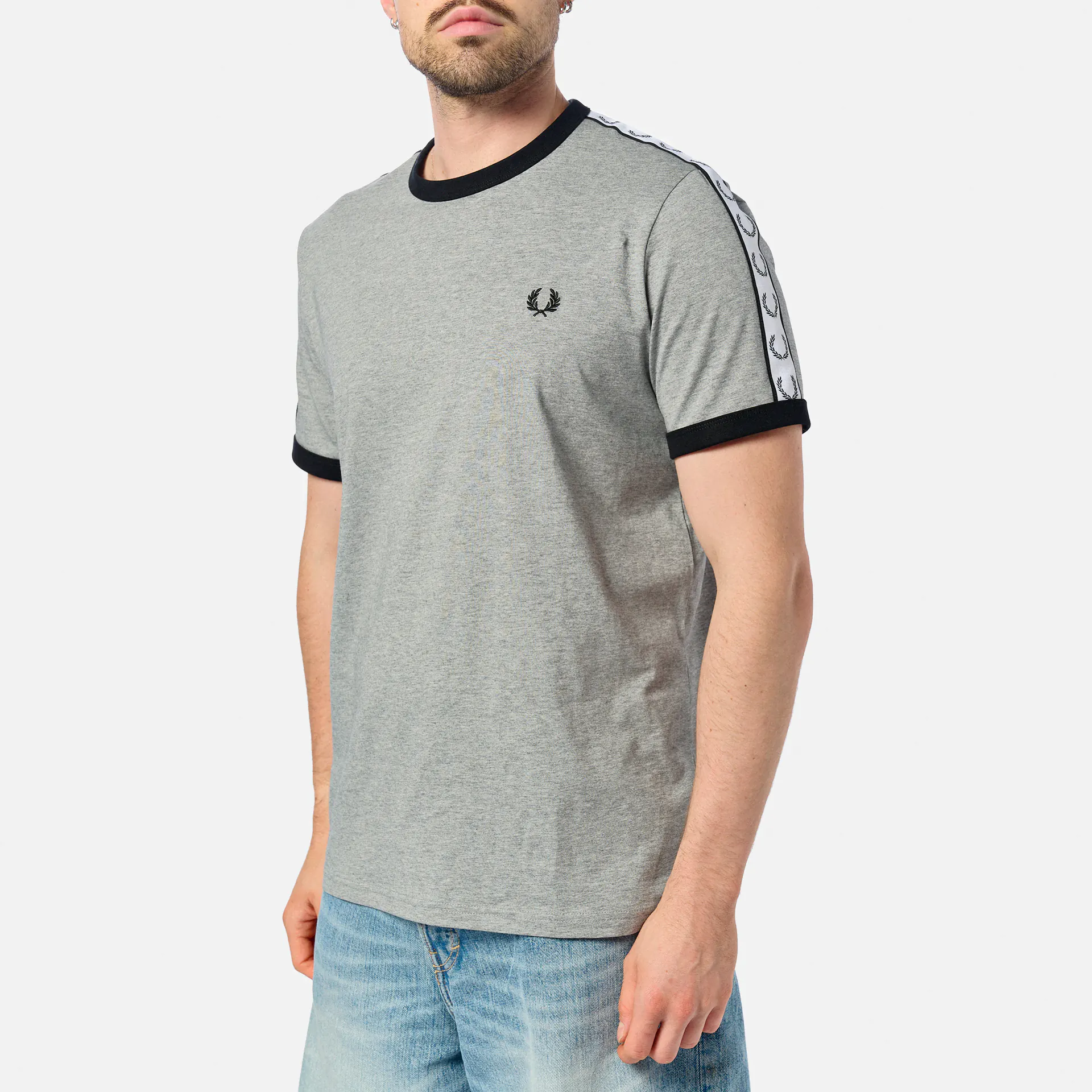 Fred Perry Taped Ringer T-Shirt Steel Marl