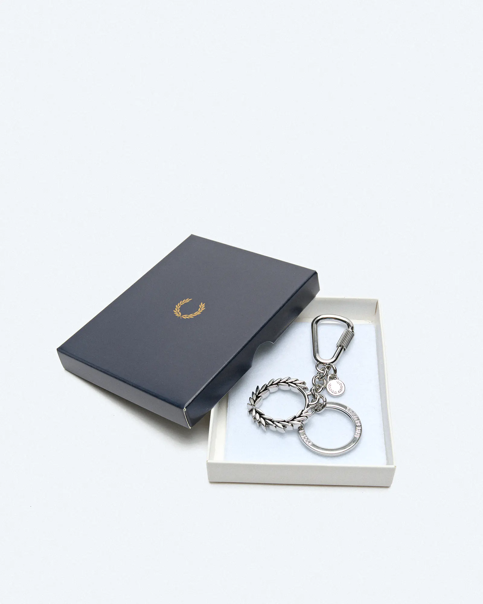 Fred Perry Laurel Wreath Keyring Shiny Silver