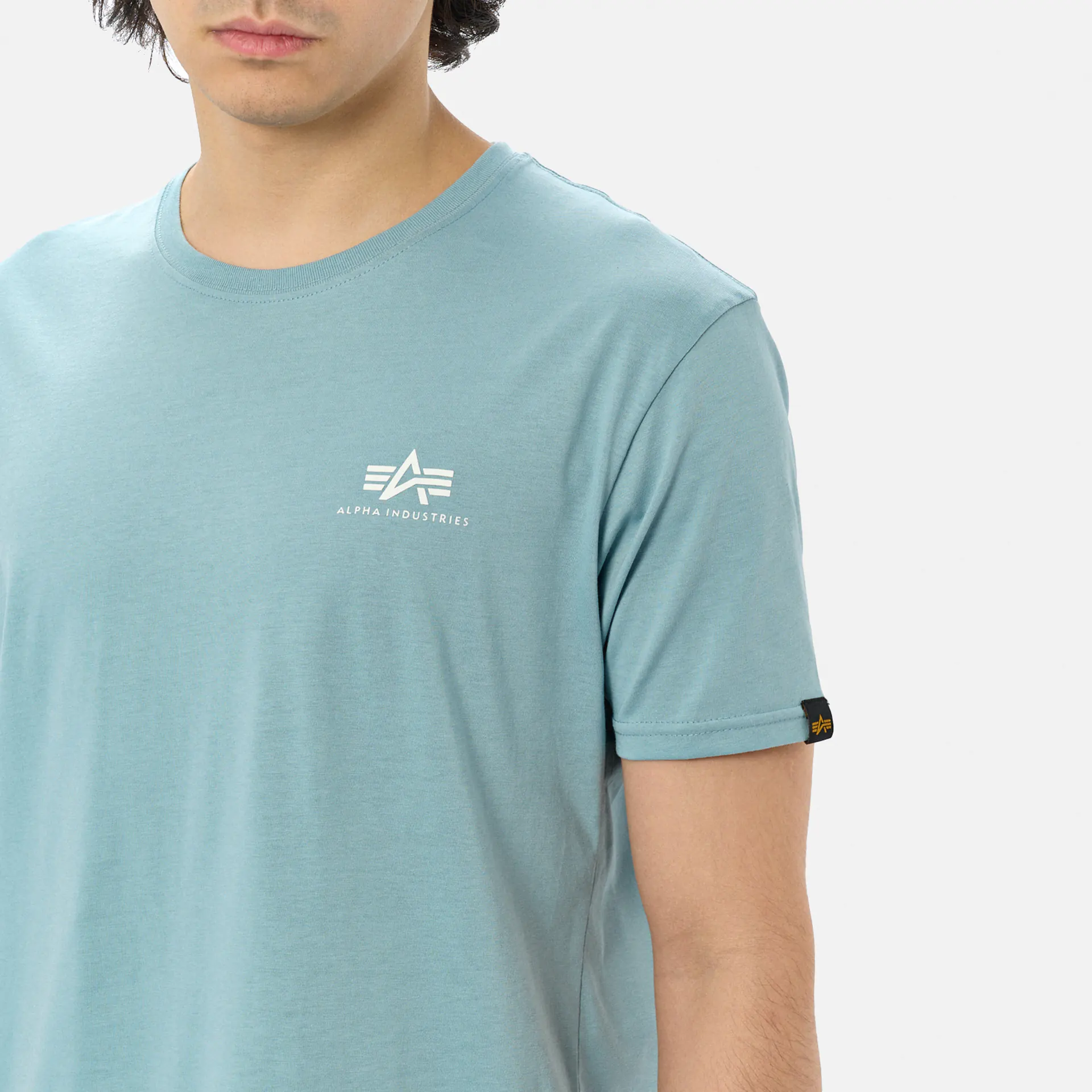 Alpha Industries Basic T-Shirt Small Logo Greyblue