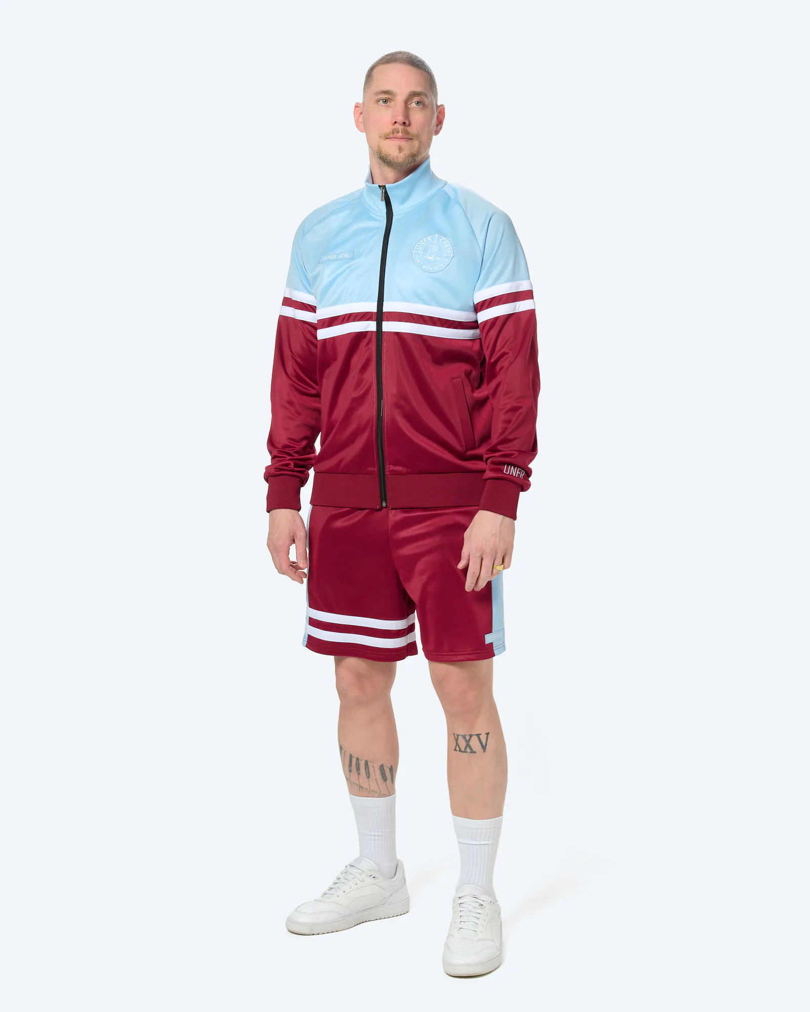 Unfair Athletics DMWU Tracktop Burgundy/Skyblue