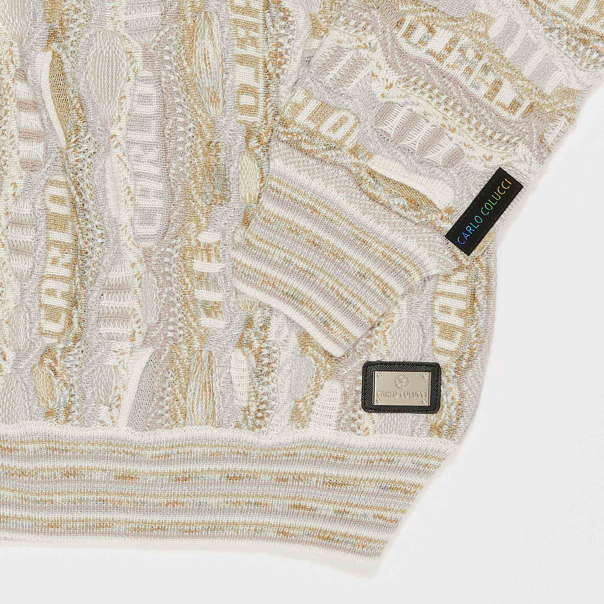 Carlo Colucci Roundneck Sweatshirt Beige/Offwhite/Grey Brown