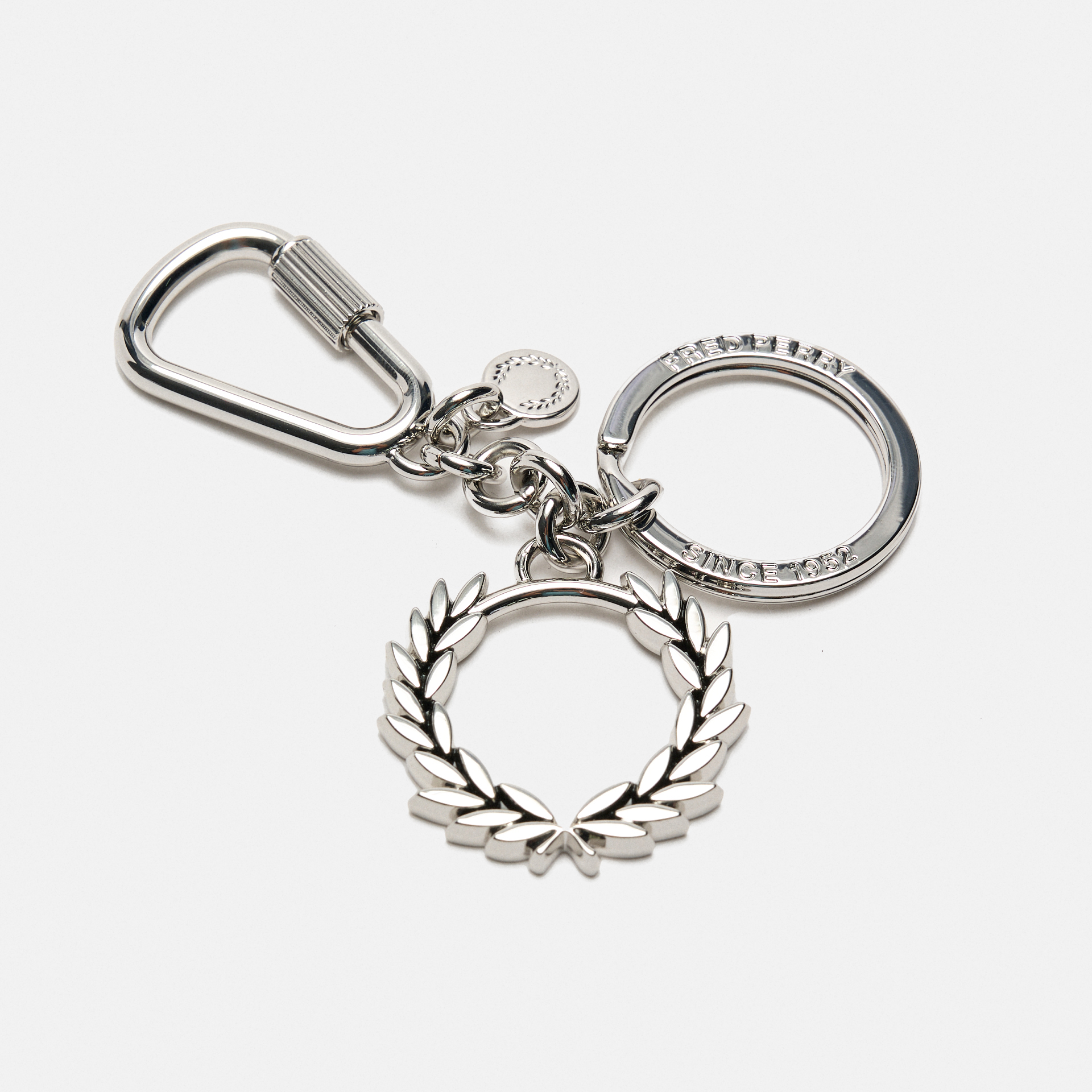 Fred Perry Laurel Wreath Keyring Shiny Silver