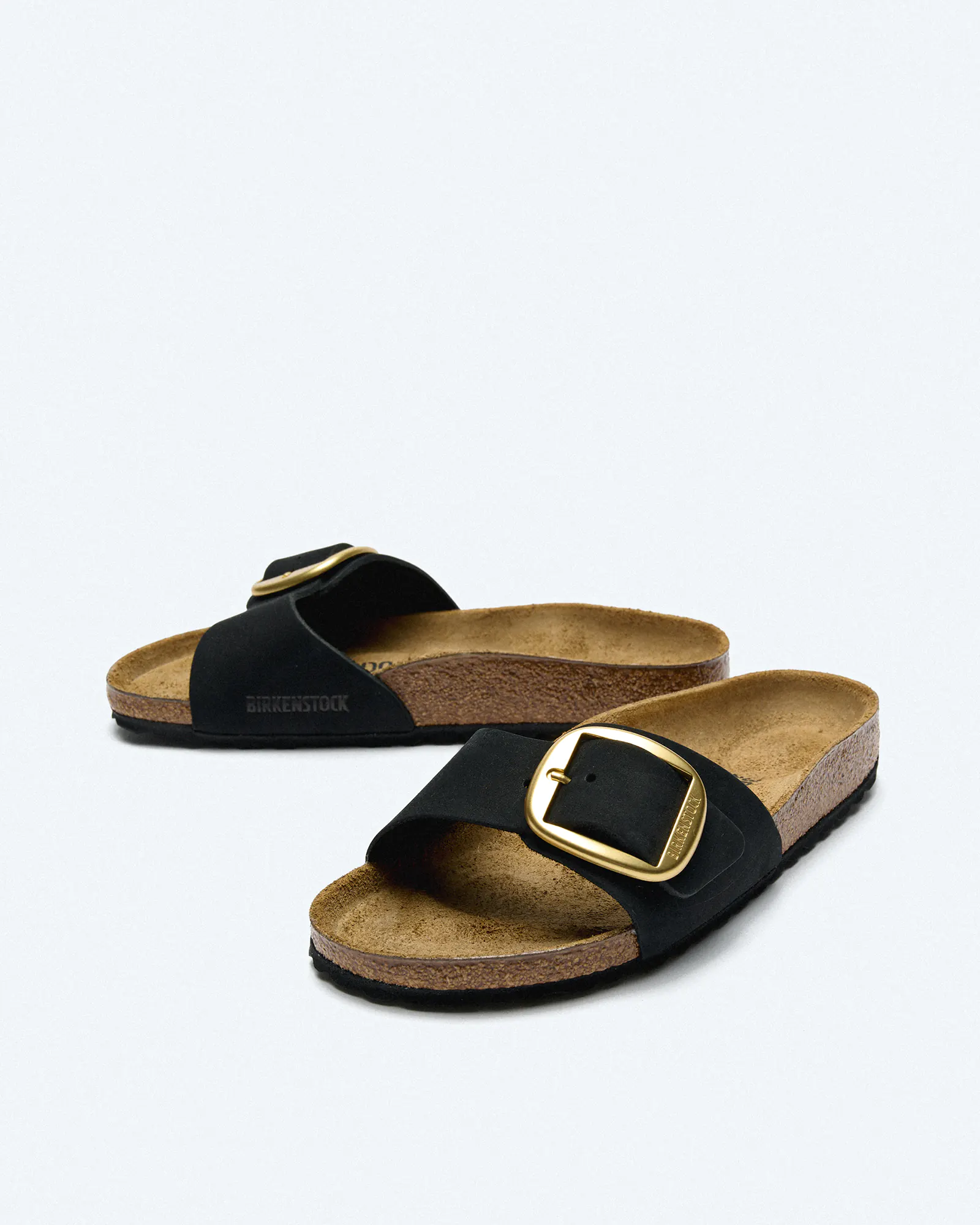 Birkenstock Madrid Big Buckle Nubuk Leather (Narrow Fit) Sandals Black Birkenstock Madrid Big Buckle Nubuk Leather (Narrow Fit) Sandals Black