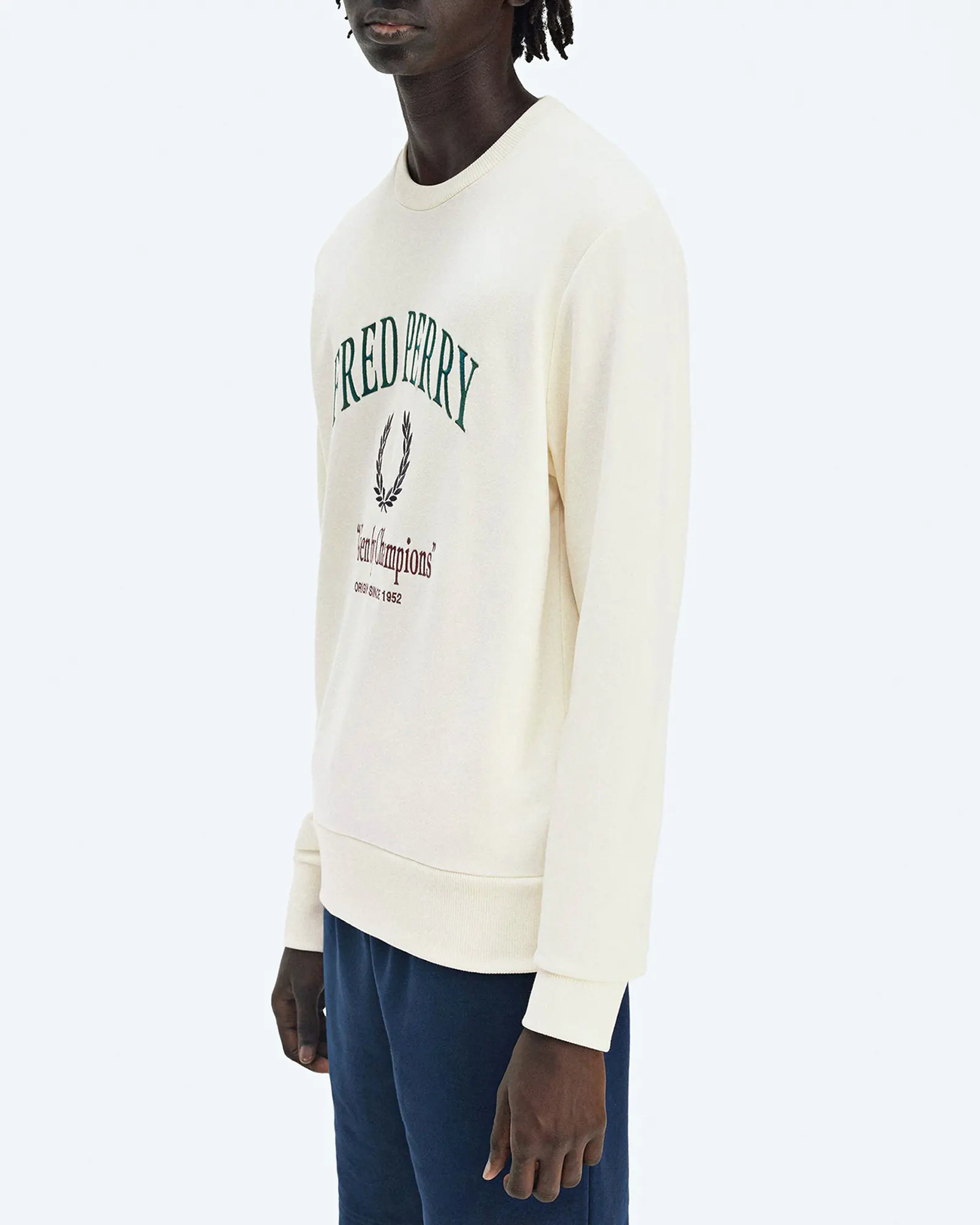 Fred Perry Embroidered Champion Sweatshirt Ecru