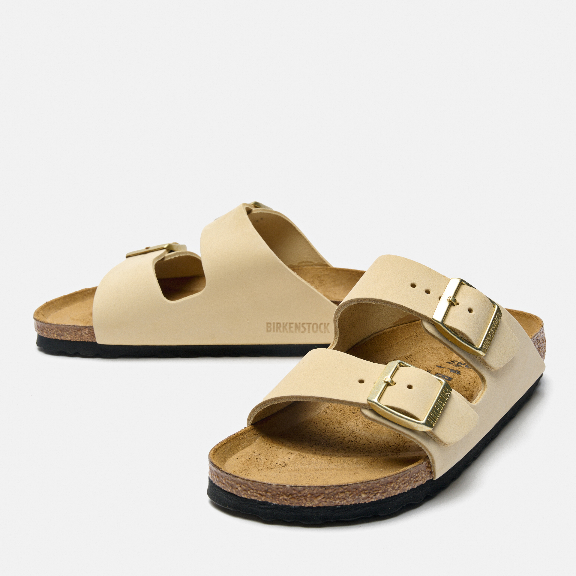 Birkenstock Arizona Nubuck Leather Sandals Ecru