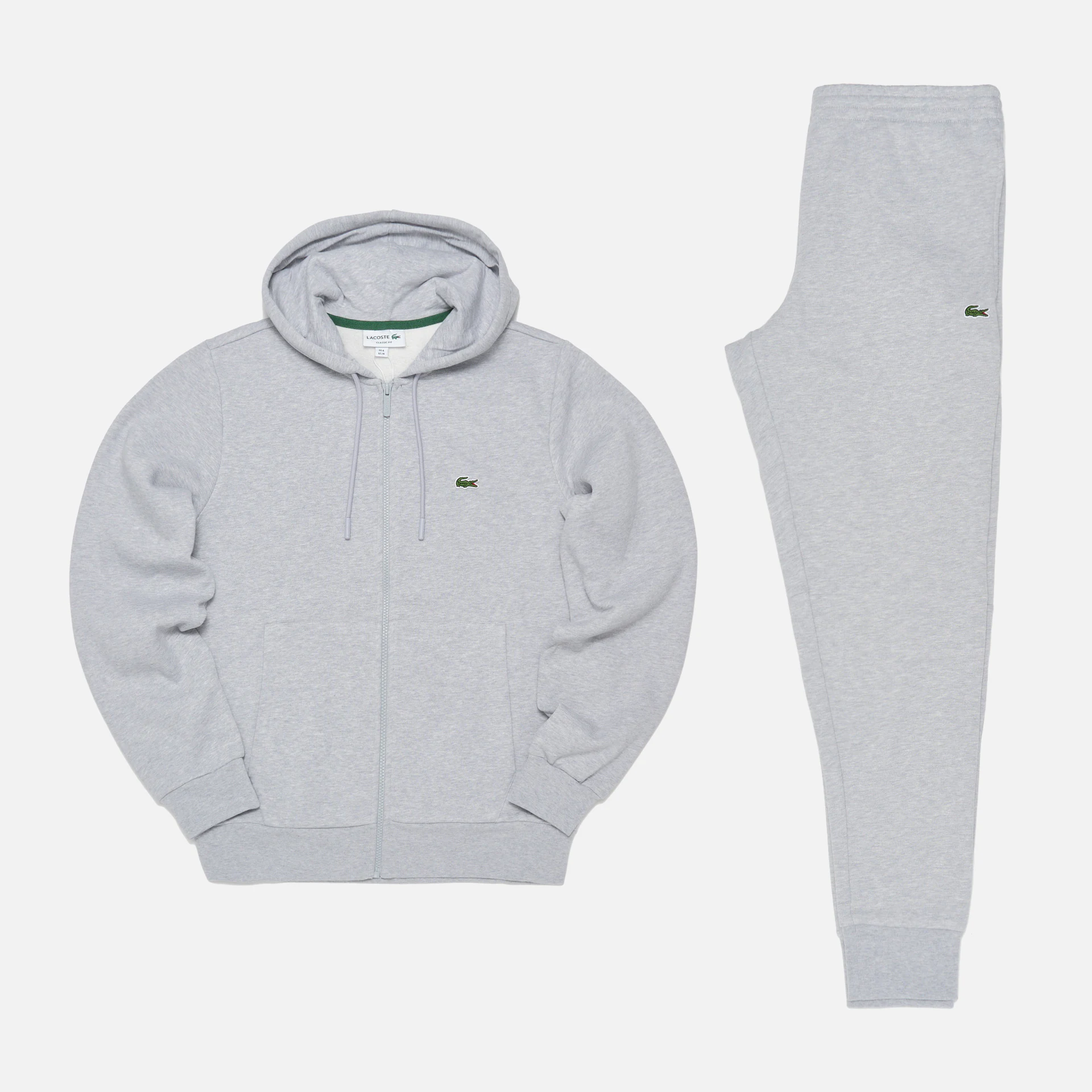 Lacoste Hooded Sweatsuit Silver Chine Lacoste Hooded Sweatsuit Silver Chine