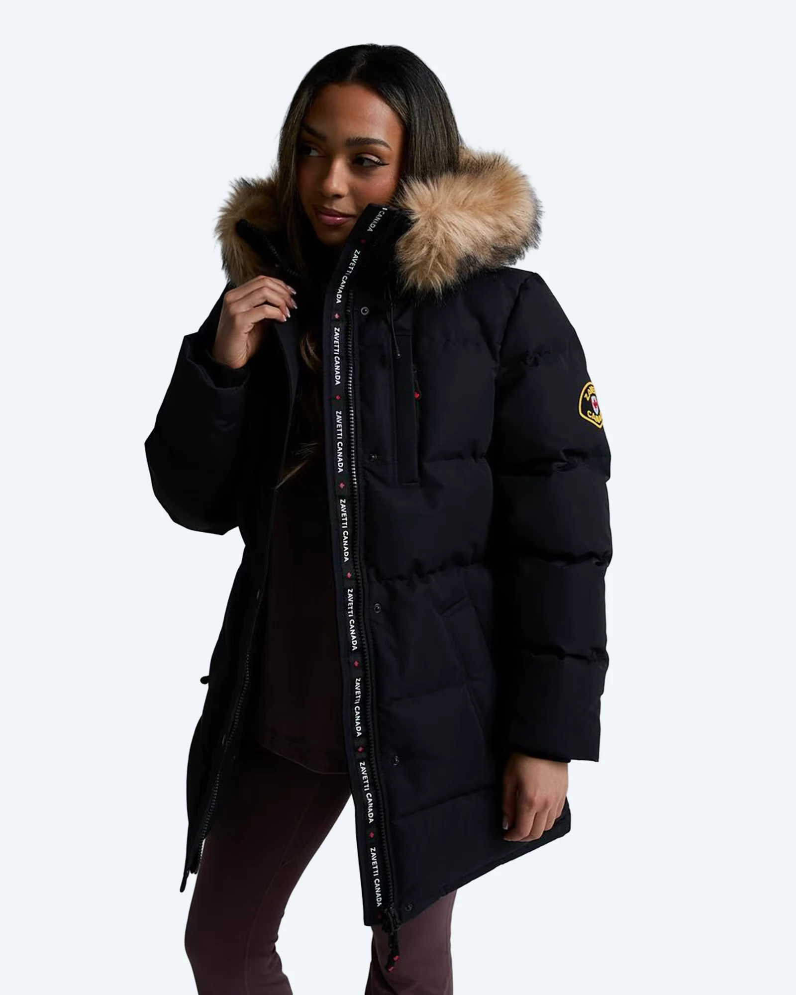 Zavetti Canada Goshawa Puffer Parka Jacket Black