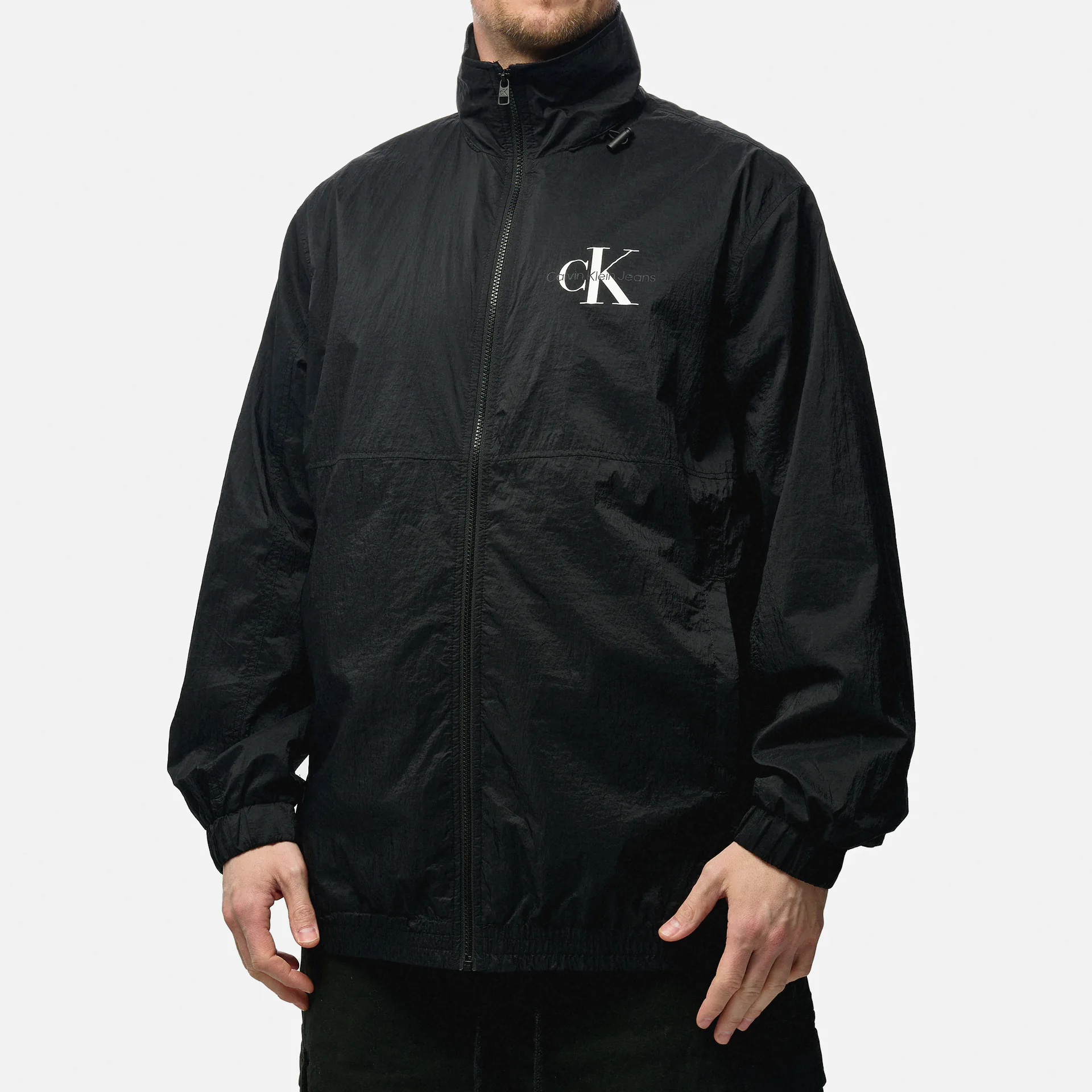 Calvin Klein Jeans Long Windbreaker Black