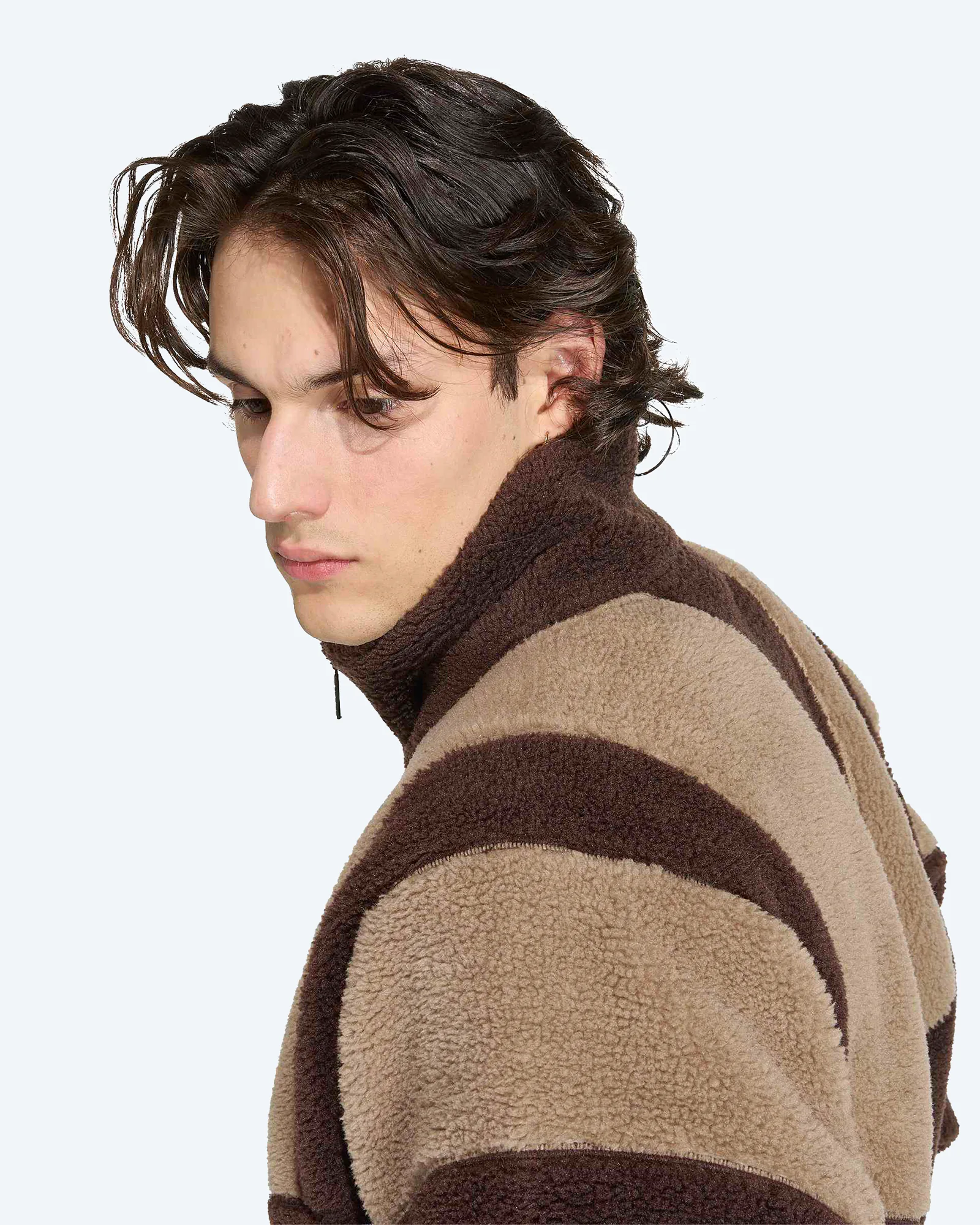 Blocked Fleece Tracktop Aurora Coffee