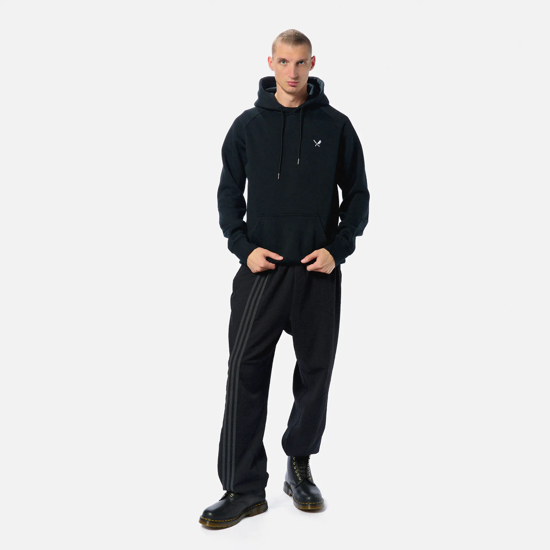 Distorted People Inked Blades Raglan Hoodie Black