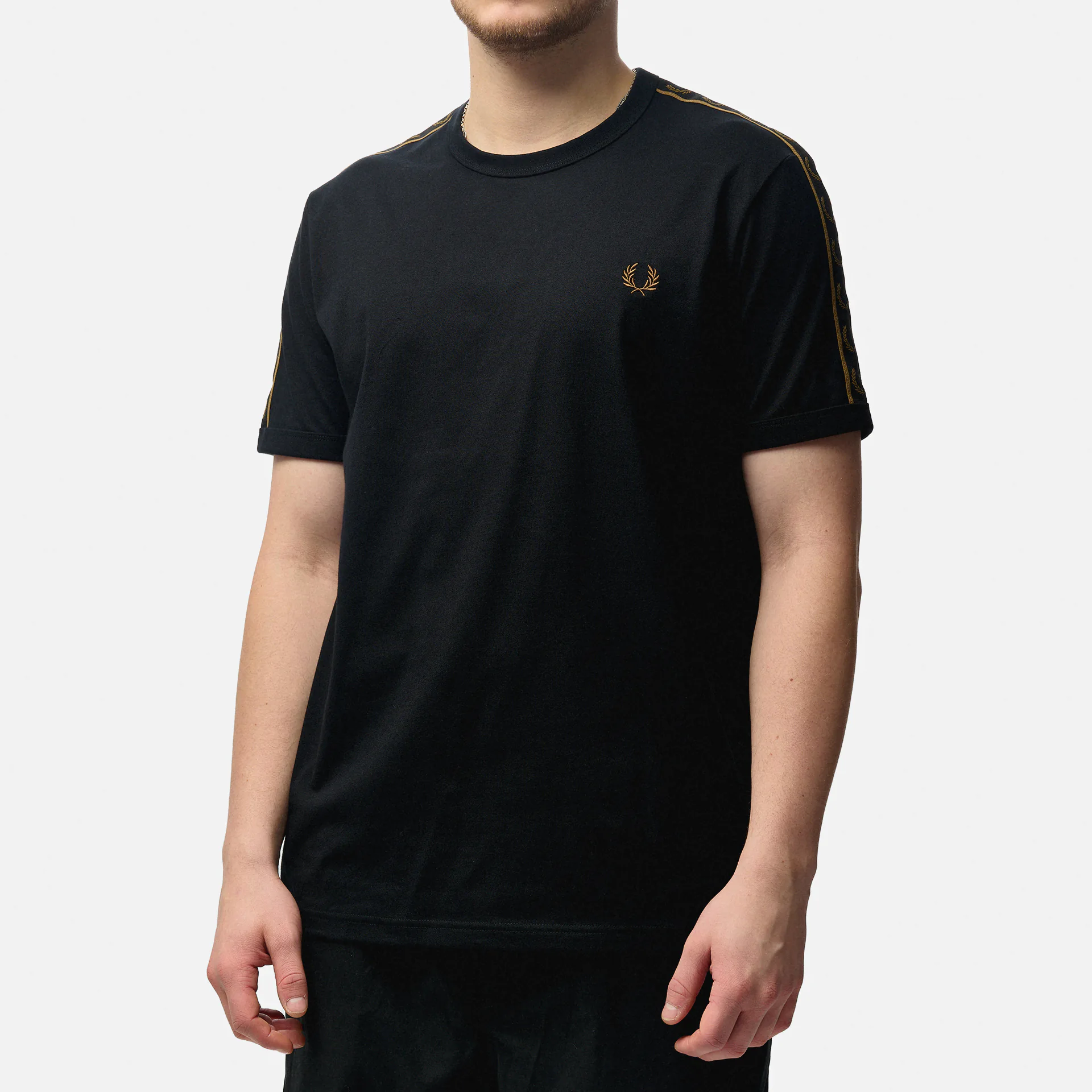 Fred Perry Contrast Tape Ringer T-Shirt Black/Warm Stone