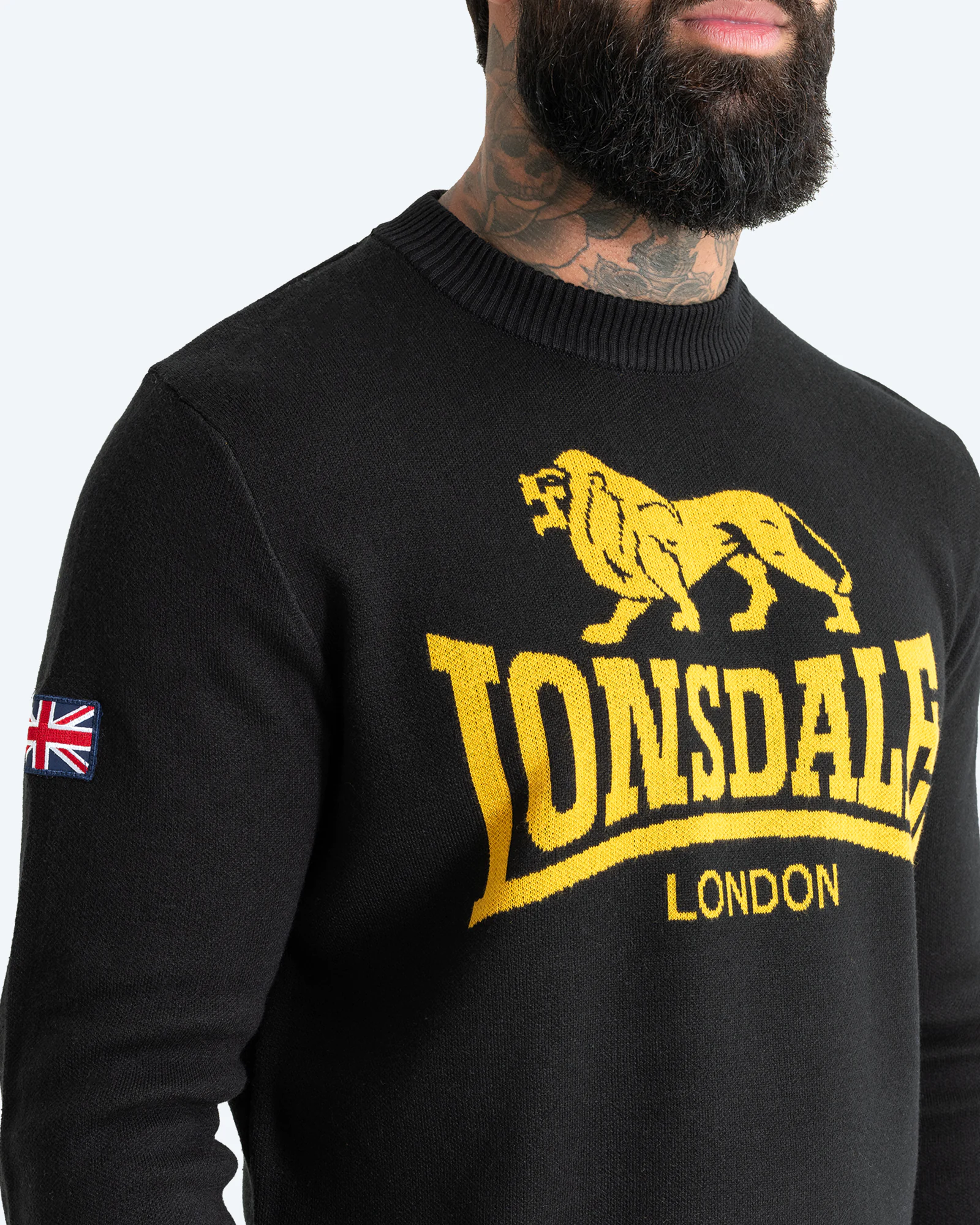 Swanscombe Knitted Sweater Black/Warm Ochre