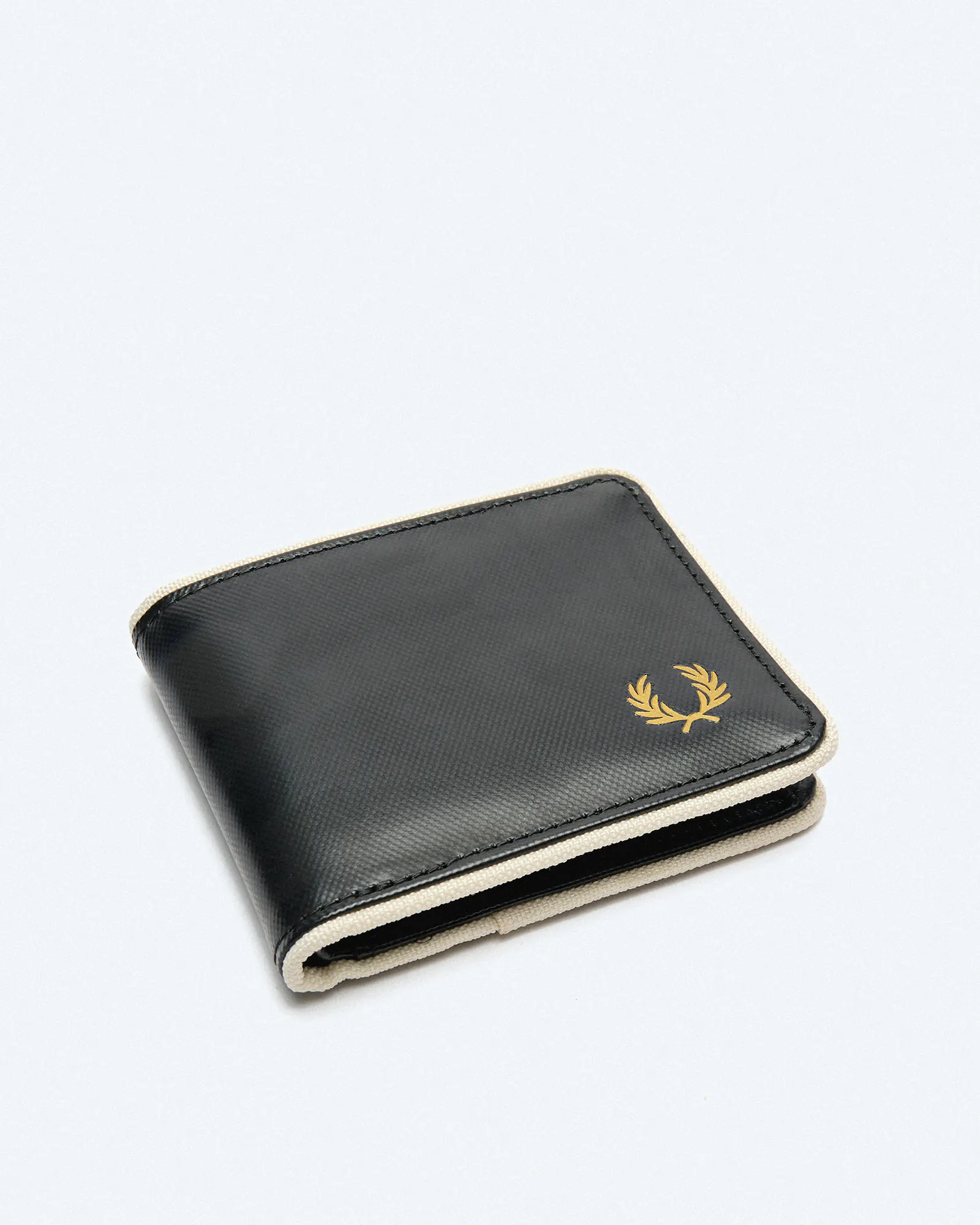 Fred Perry Coated Polyester Billfold Wallet Black/Ecru Fred Perry Coated Polyester Billfold Wallet Black/Ecru