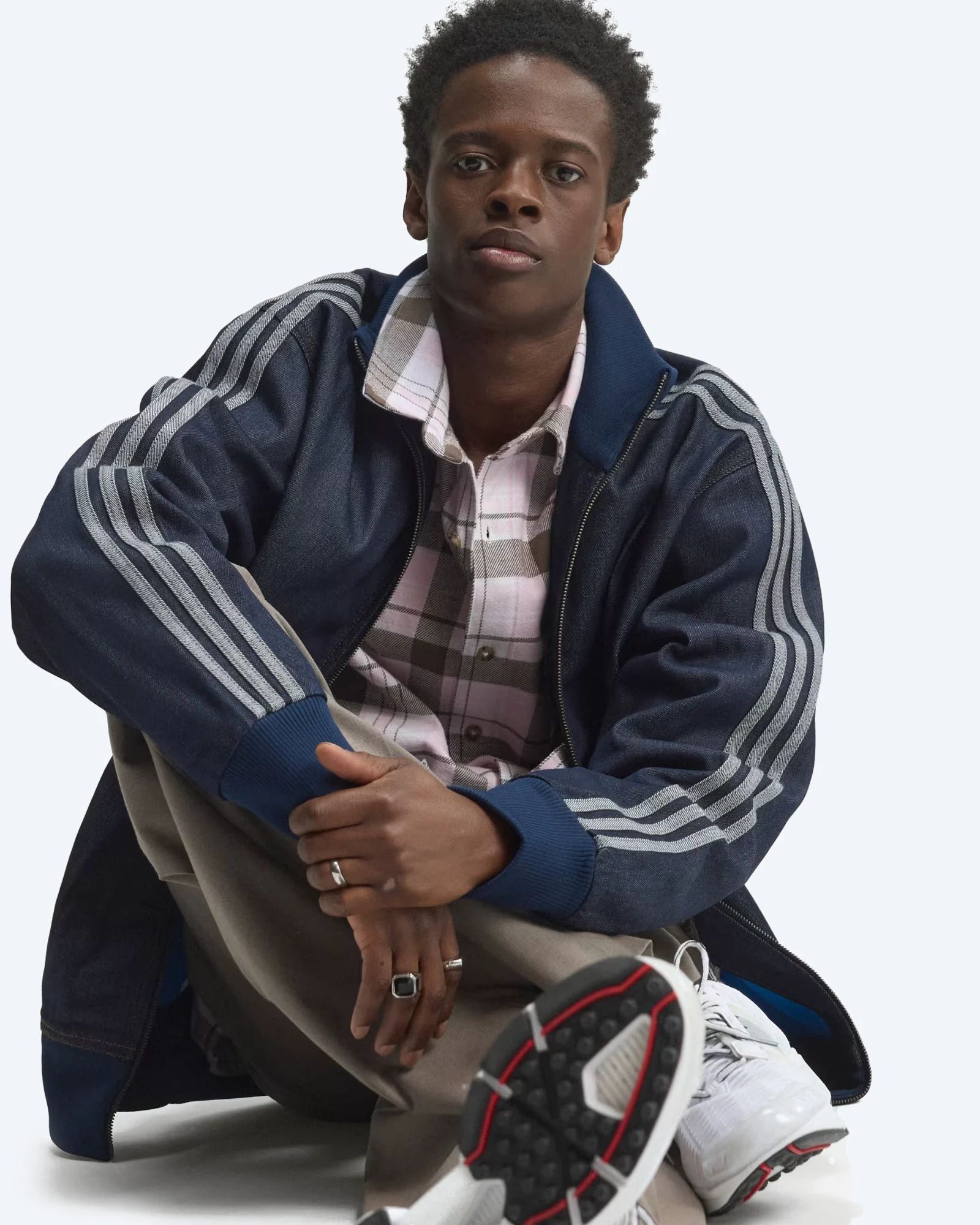 Firebird Raw Denim Track Top Indigo Denim