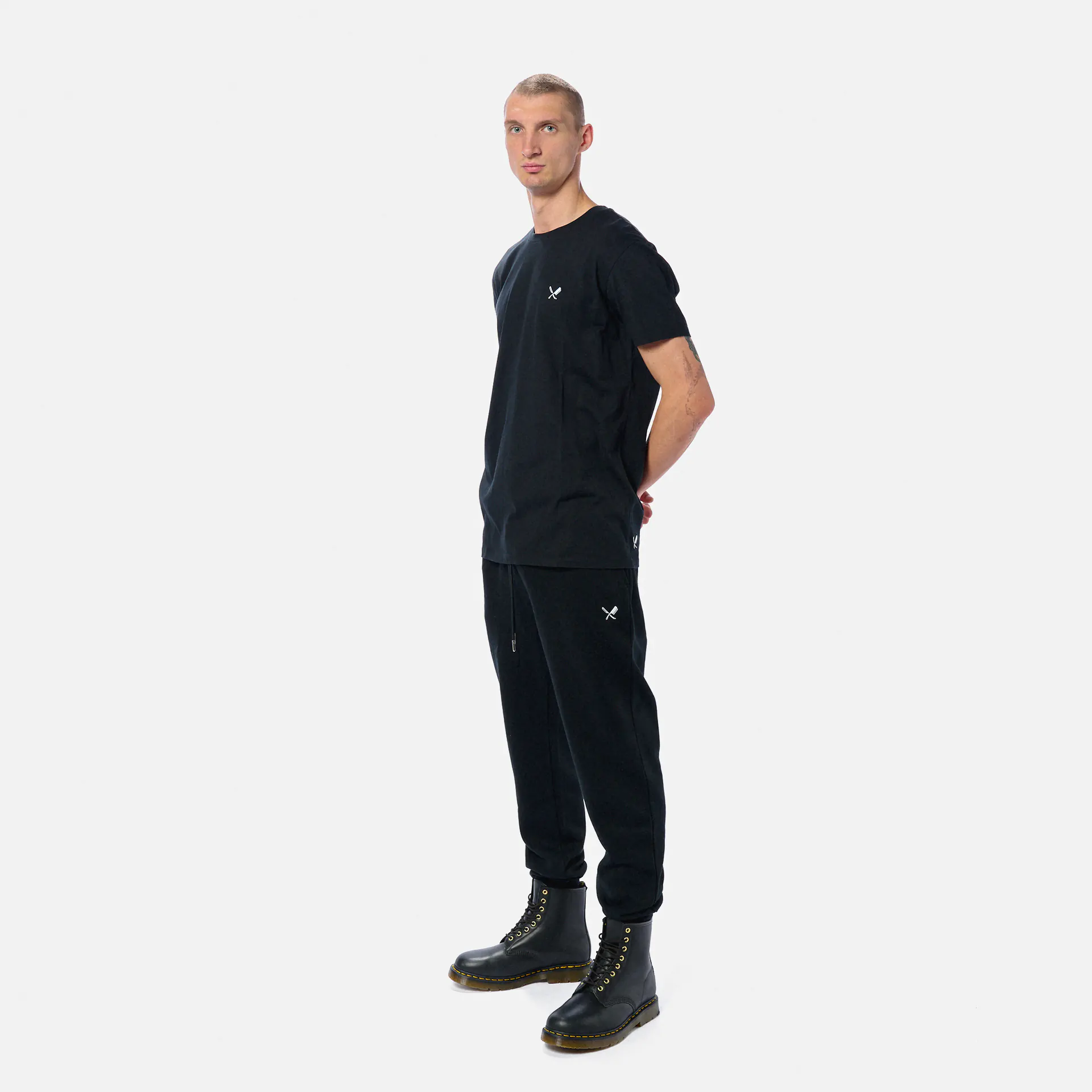Distorted People Inked Blades Crew Neck T-Shirt Black
