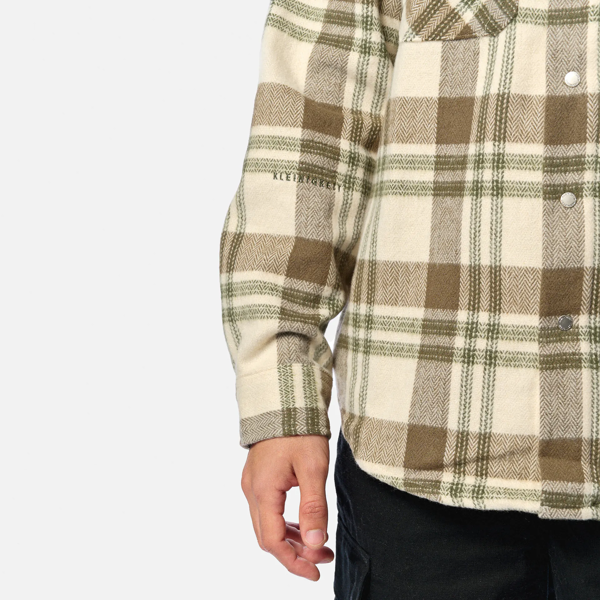 Kleinigkeit Bois Flanellson Mandela Shirt Offwhite/Brown/Croco Green