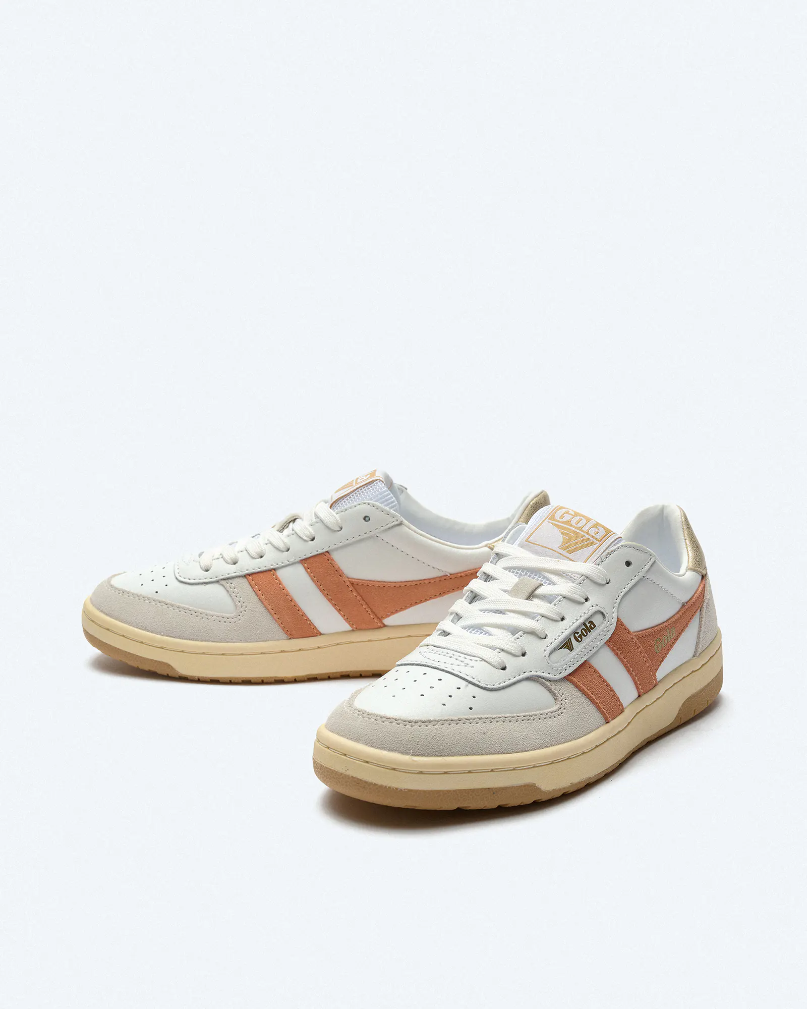Gola Hawk Sneaker White/Terracotta/Gold Gola Hawk Sneaker White/Terracotta/Gold